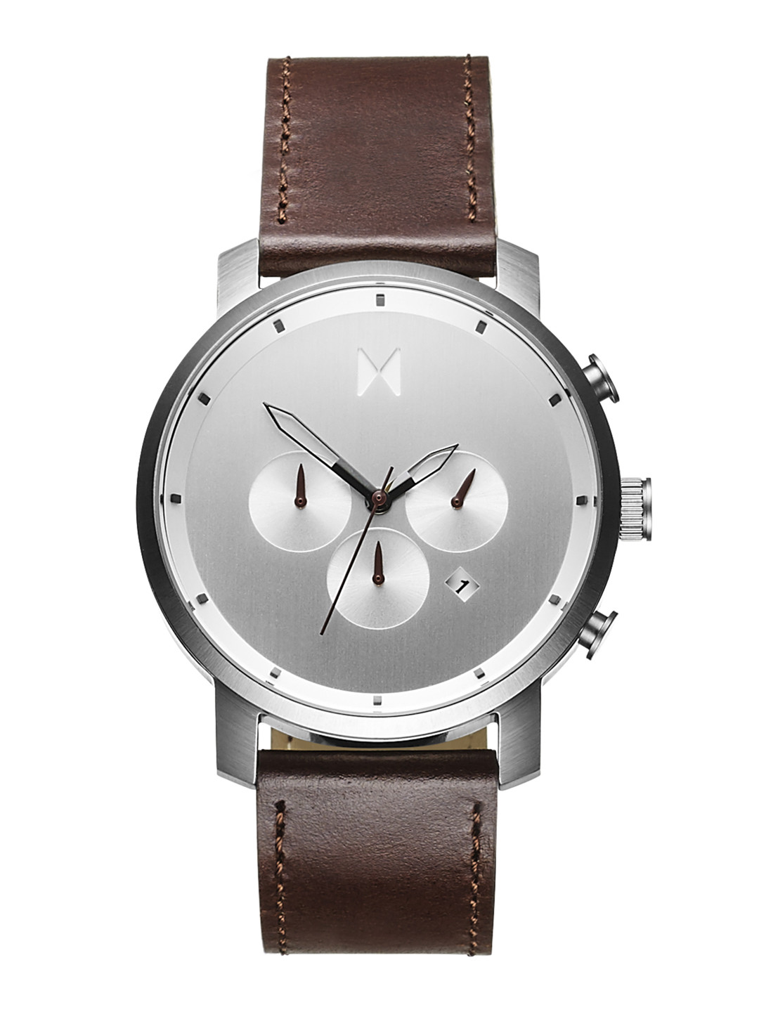 MVMT Men Silver-Toned Leather Analogue Watch D-MC01-SBRL