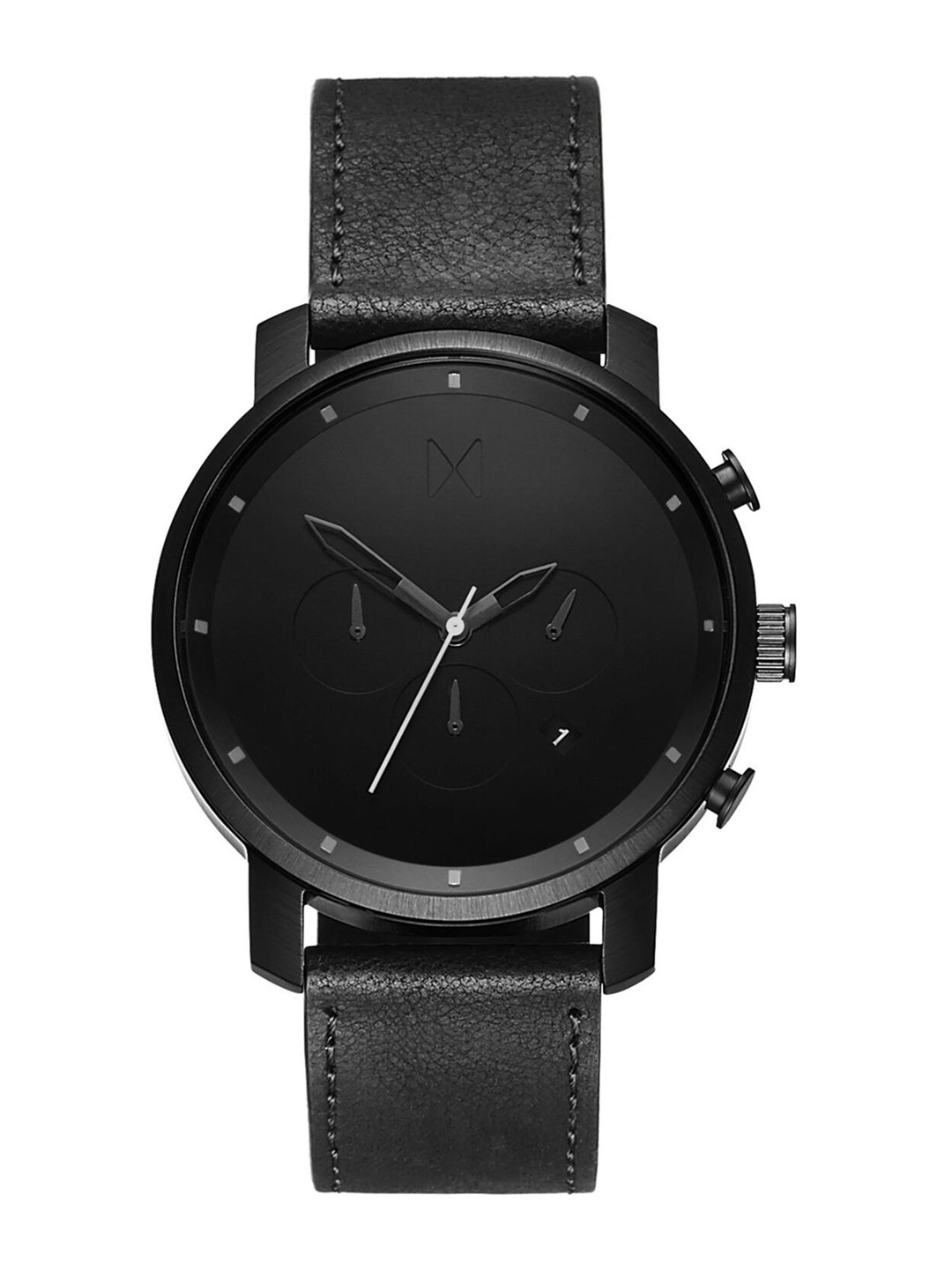 MVMT Men Black Leather Analogue Watch D-MC01BL