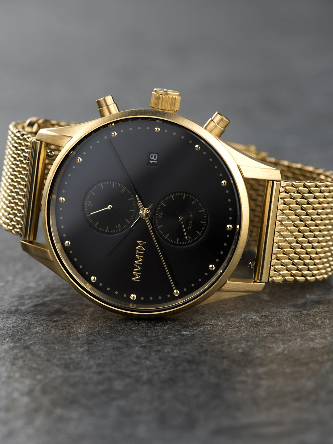 MVMT Men Black Voyager Analogue Watch D-MV01-G2