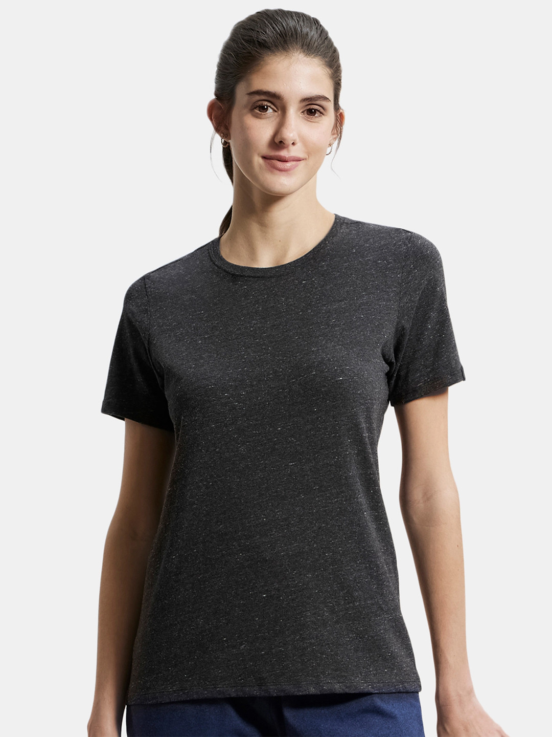 Jockey Solid Super Combed Cotton Stretch Regular Fit Tshirt-AW15
