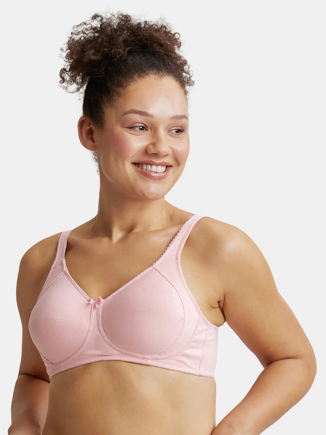 Jockey Wirefree Non Padded Cotton Full Coverage Plus Size Bra with Side Panel Support-ES13