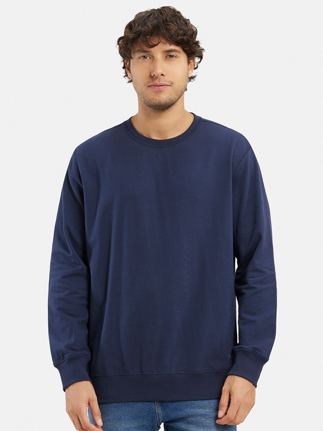 Jockey Combed Cotton French Terry Sweatshirt with Ribbed Cuffs-2716