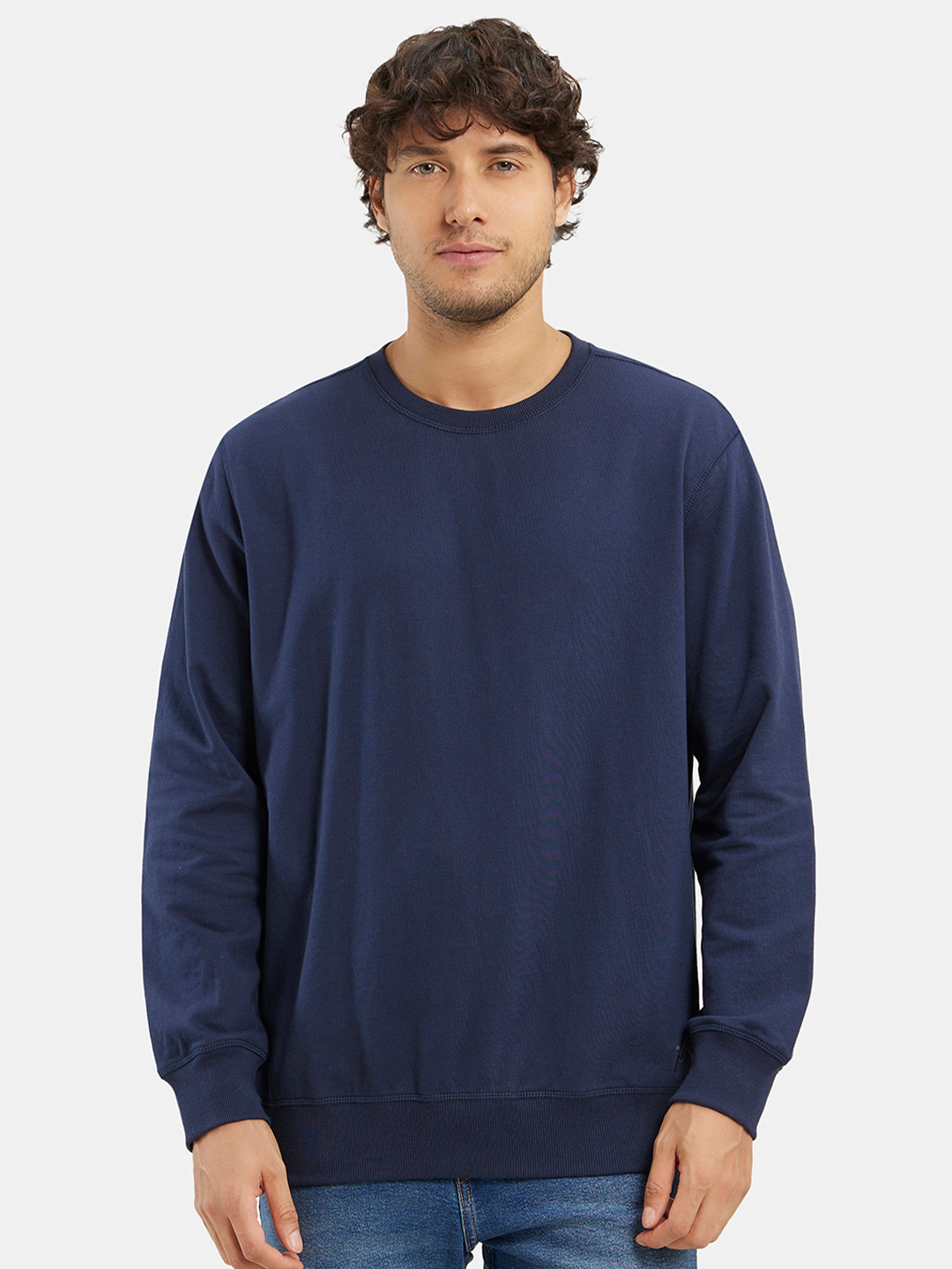 Jockey Combed Cotton French Terry Sweatshirt with Ribbed Cuffs-2716