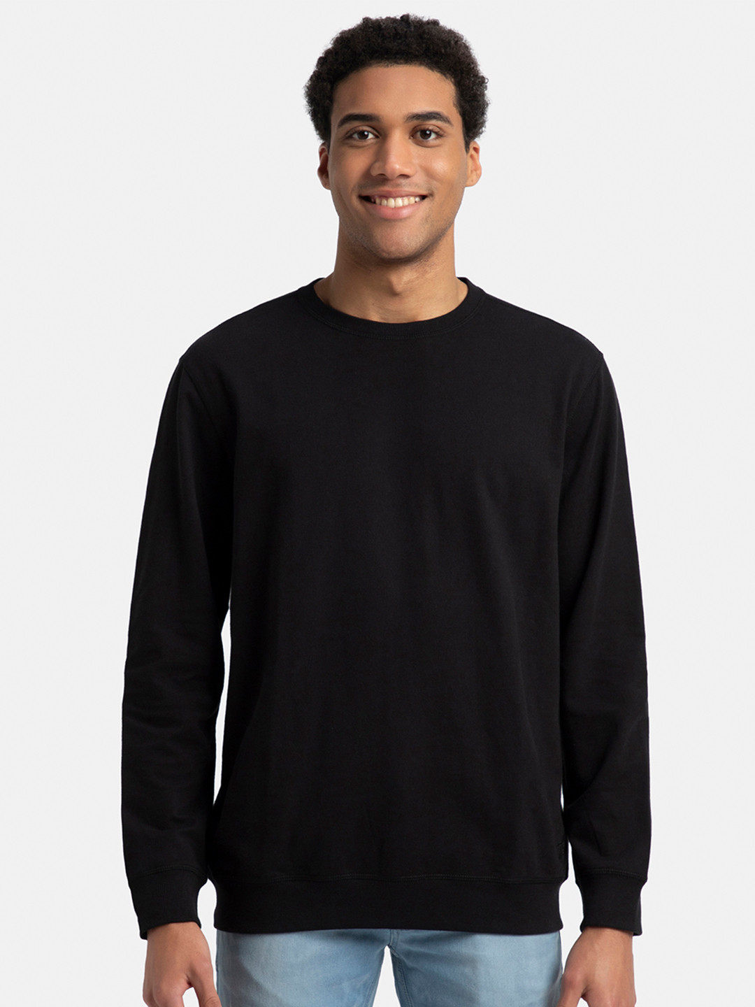 Jockey Combed Cotton French Terry Sweatshirt with Ribbed Cuffs-2716