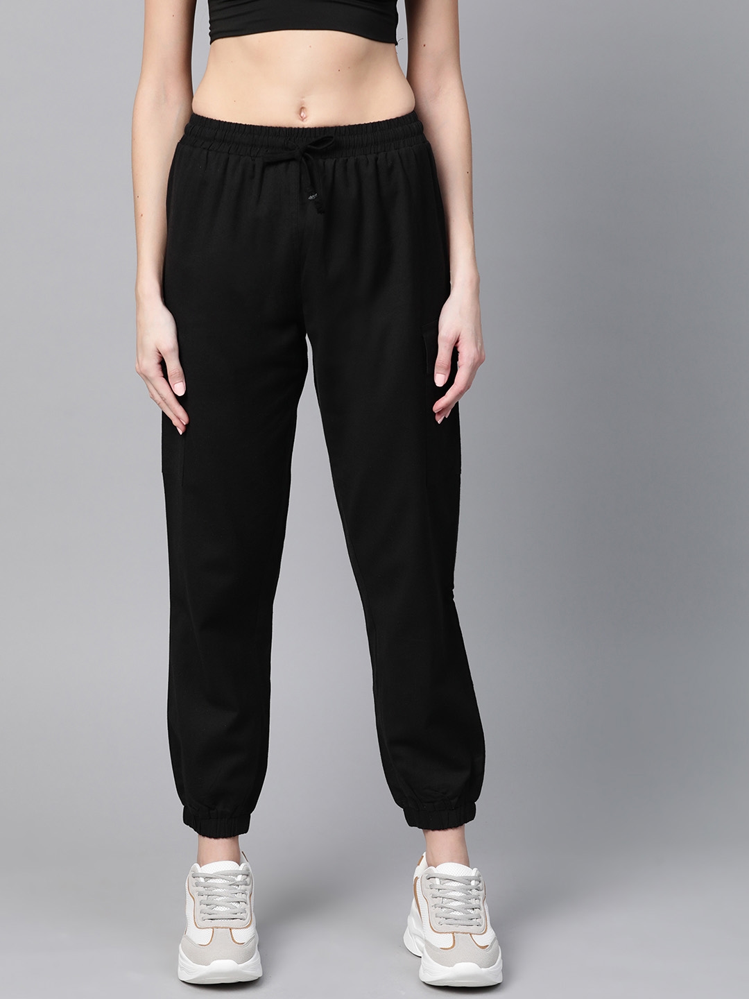 Buy SASSAFRAS Women Black Joggers - Trousers for Women 11866182
