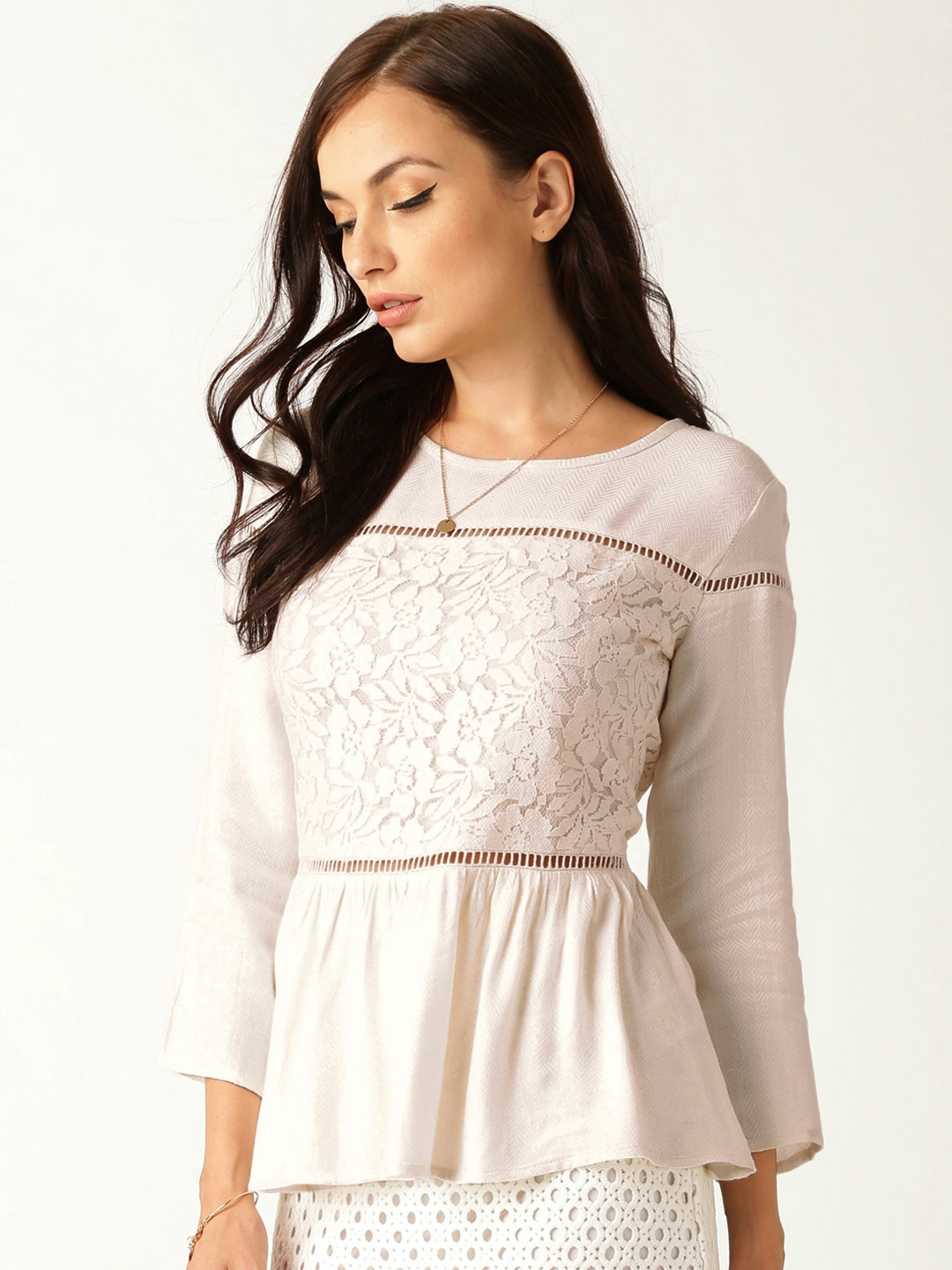 white peplum top