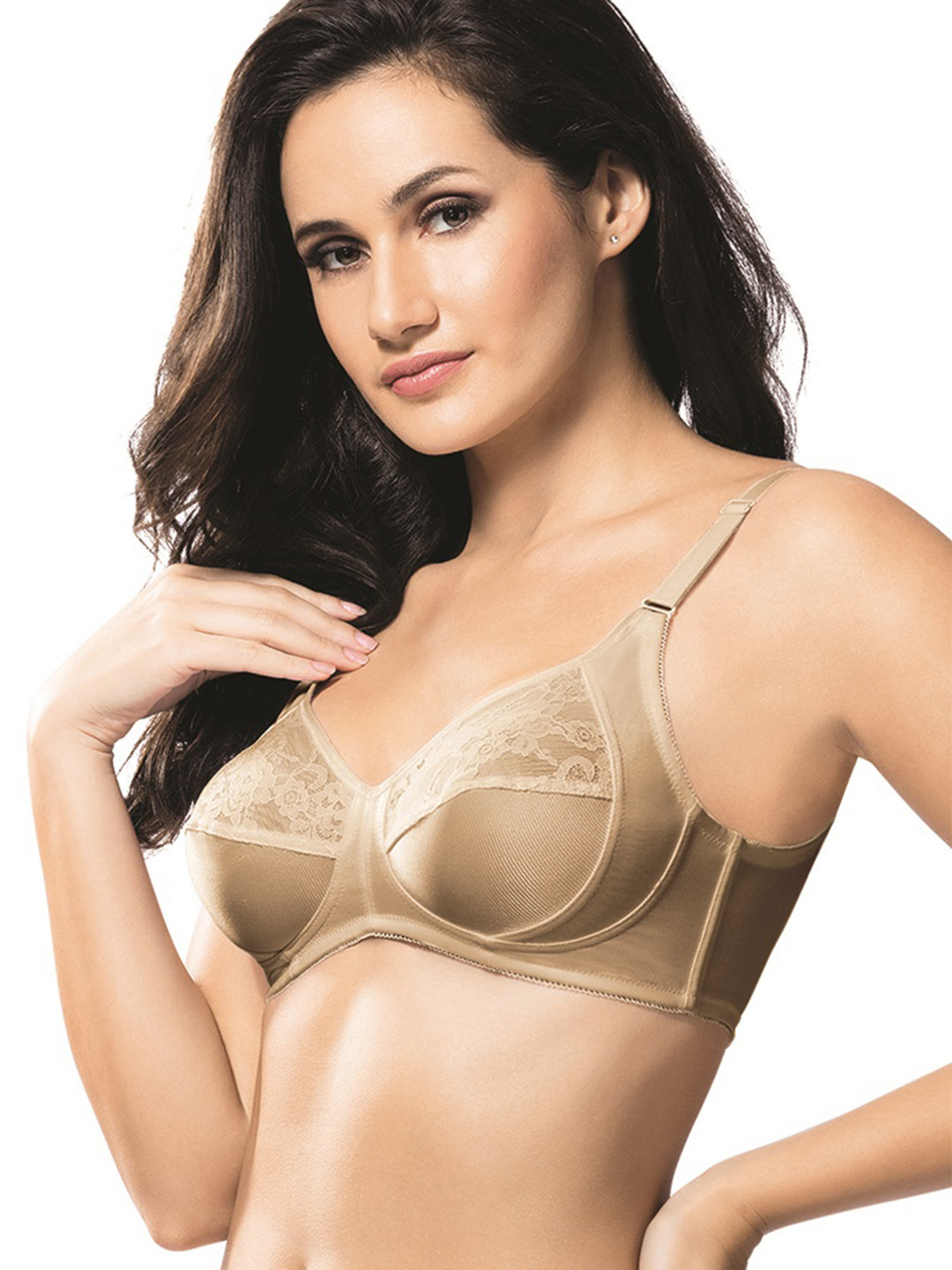Amante Non Padded Wirefree Perfect Shaper Lace Bra - BRA10505
