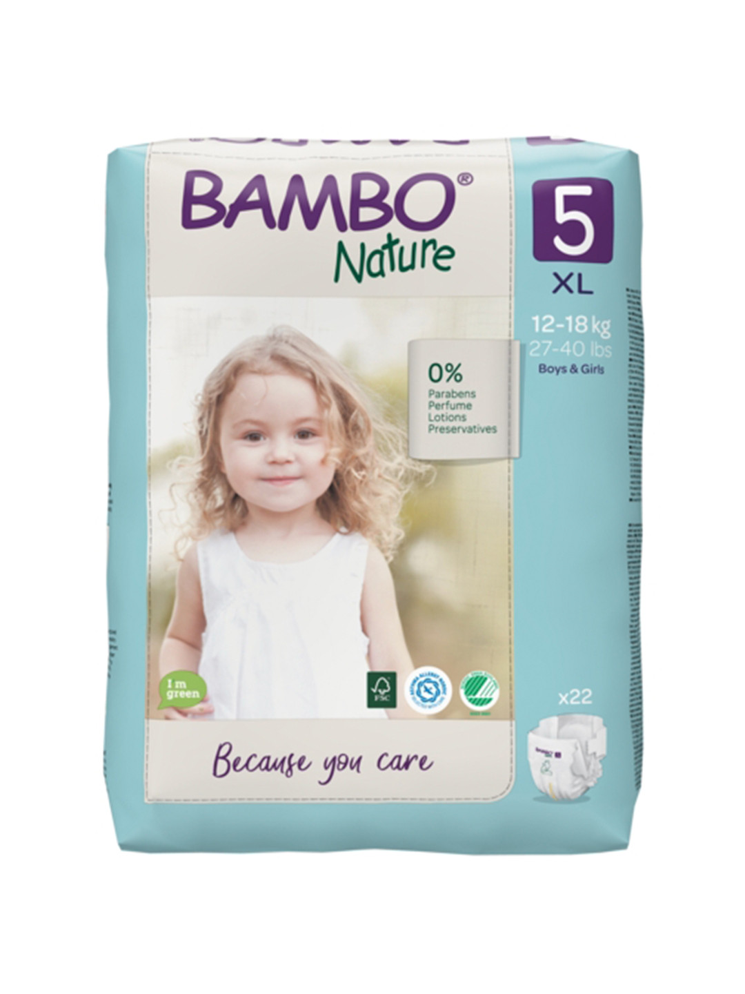 Bambo Nature Eco-friendly Tape XL Diapers With Wetness Indicator - 22 Pcs