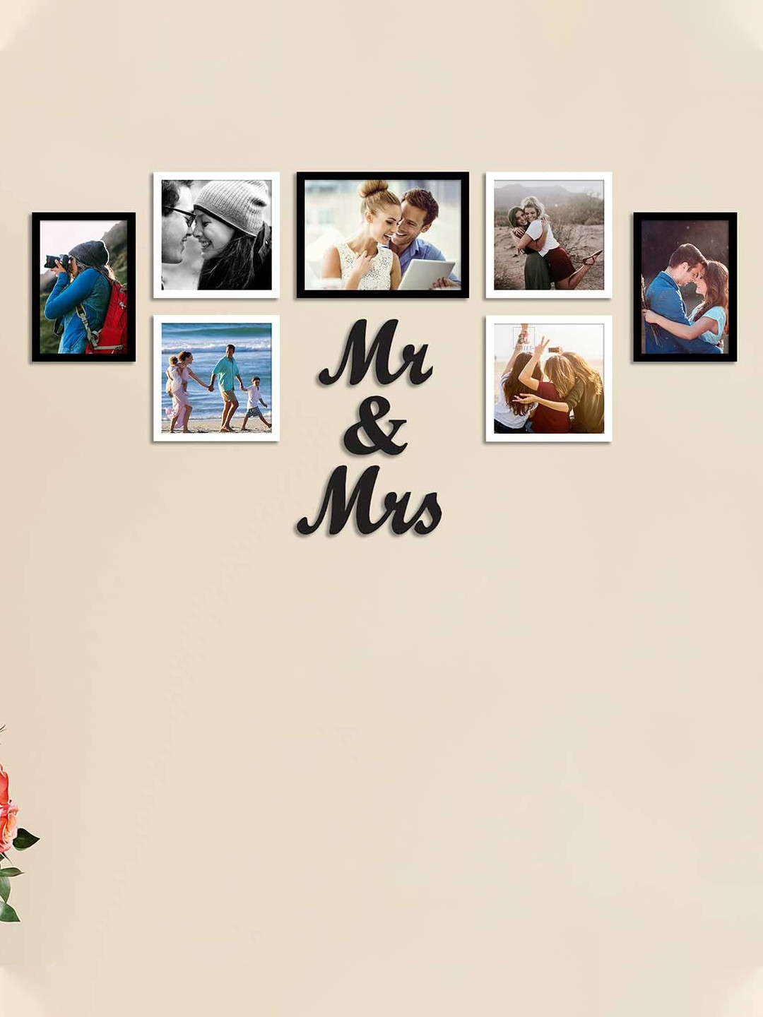 Art Street Set of 7 Black Solid Individual Photo Frames