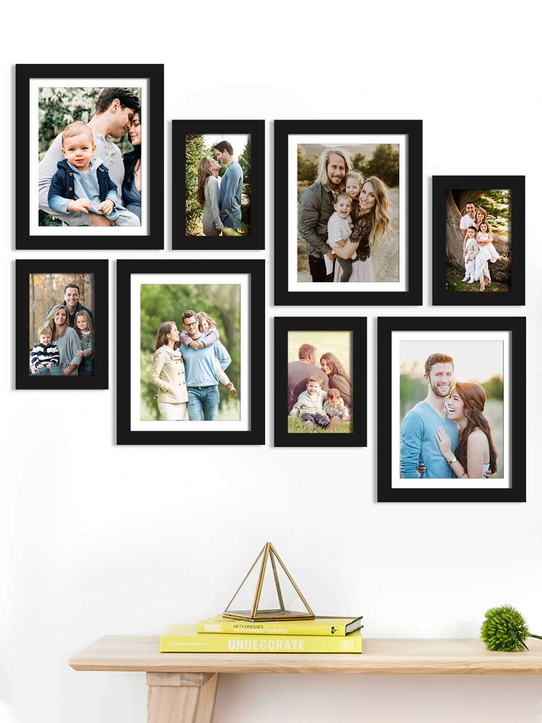 Art Street Set Of 7 White Solid Individual Photo Frames