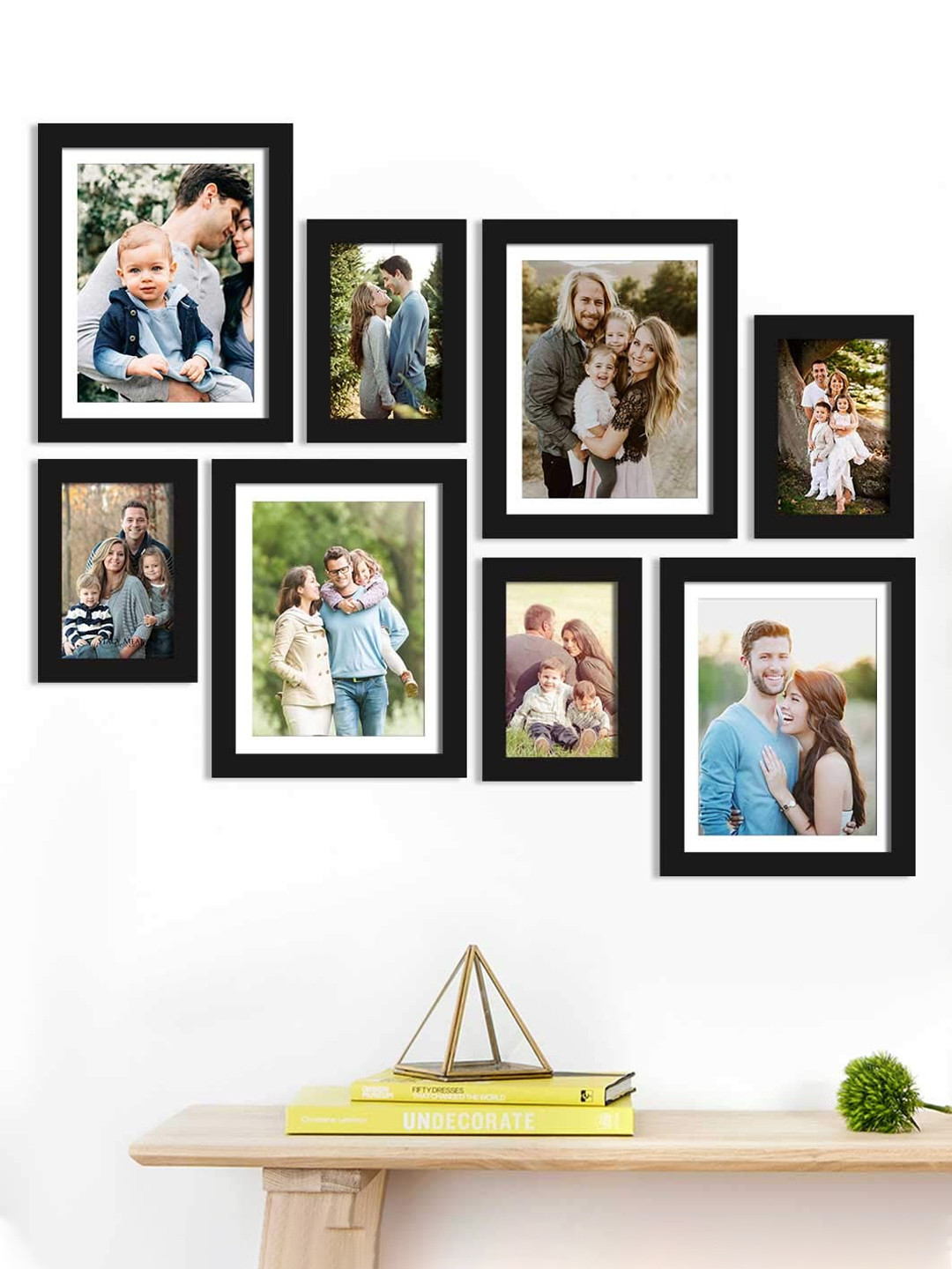 Art Street Set Of 6 Black & White Solid Individual Photo Frames