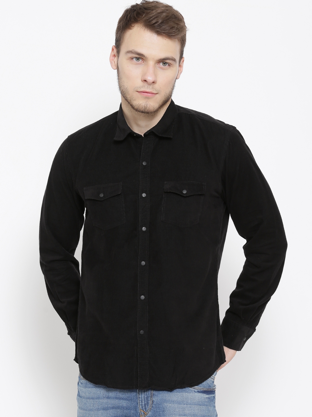 Black corduroy shirt outlet mens