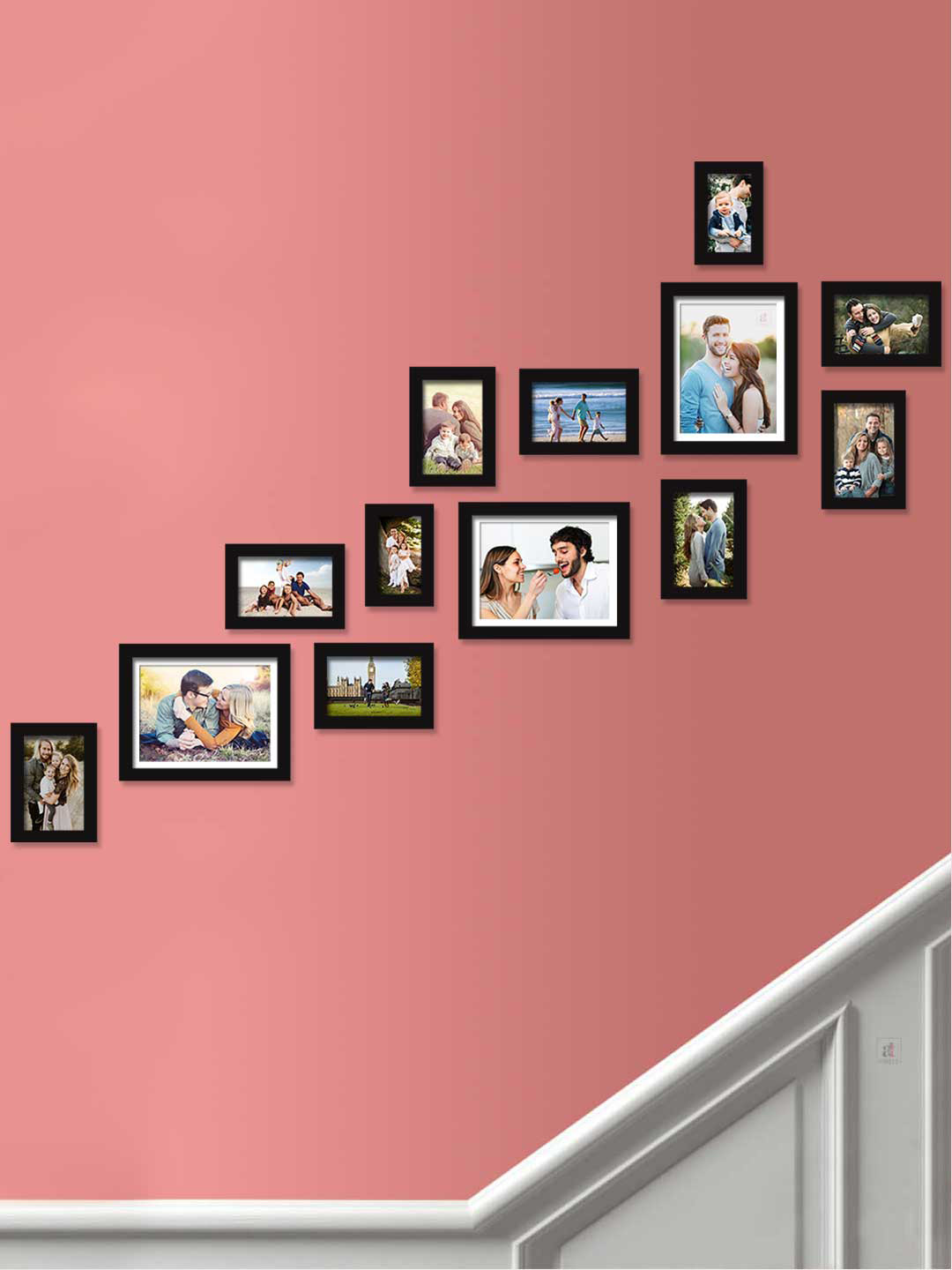 Art Street Set Of 13 Black Solid Individual Photo Frames