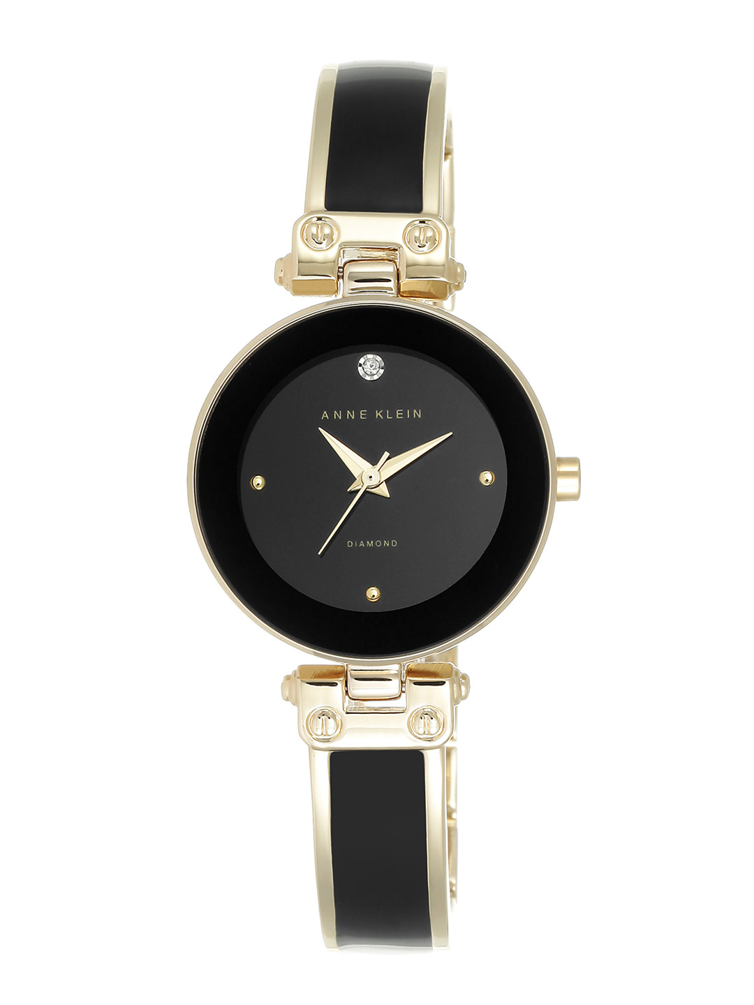 ANNE KLEIN Women Black & Gold-Toned Analogue Watch NBAK1980BKGB