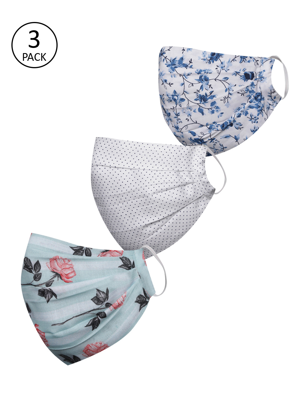 JBN Creation Kids 3 Pcs 2 -Ply Reusable Anti-Pollution Protective Printed Cotton Masks