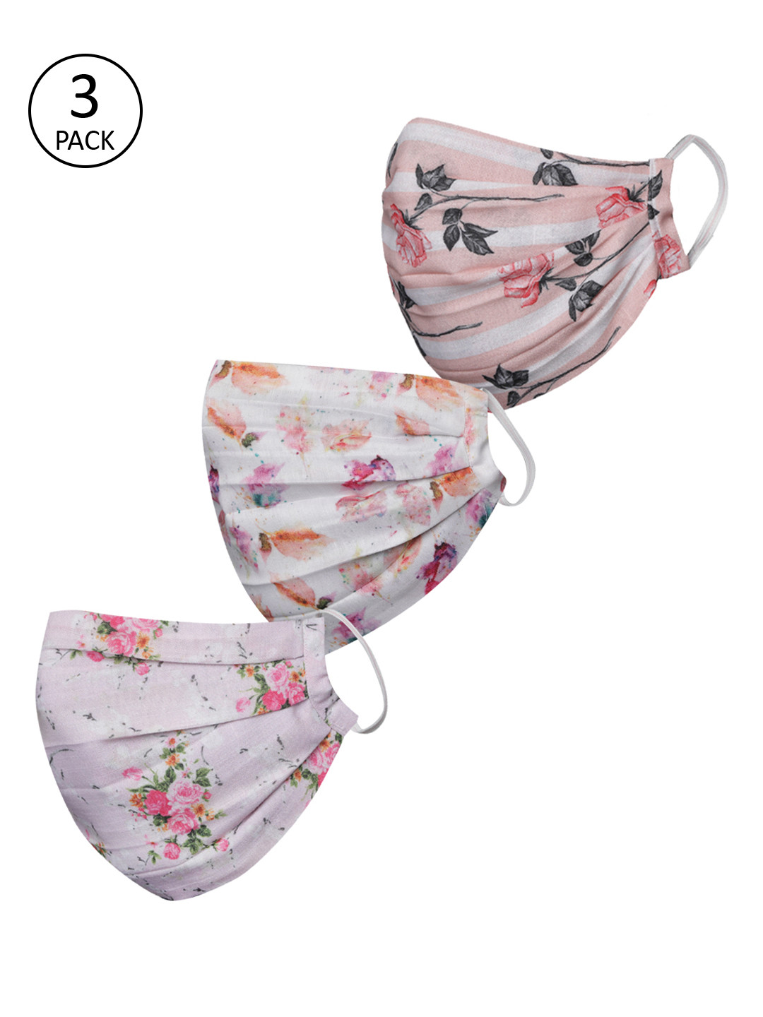 JBN Creation Kids 3 Pcs 2 Ply Reusable Protective Outdoor Printed Cotton Masks