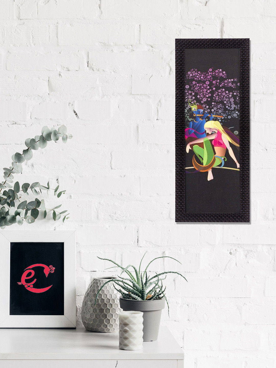 eCraftIndia Synthetic Wood Wall Rectangle Paintings Wall Art - 16 x 7 In