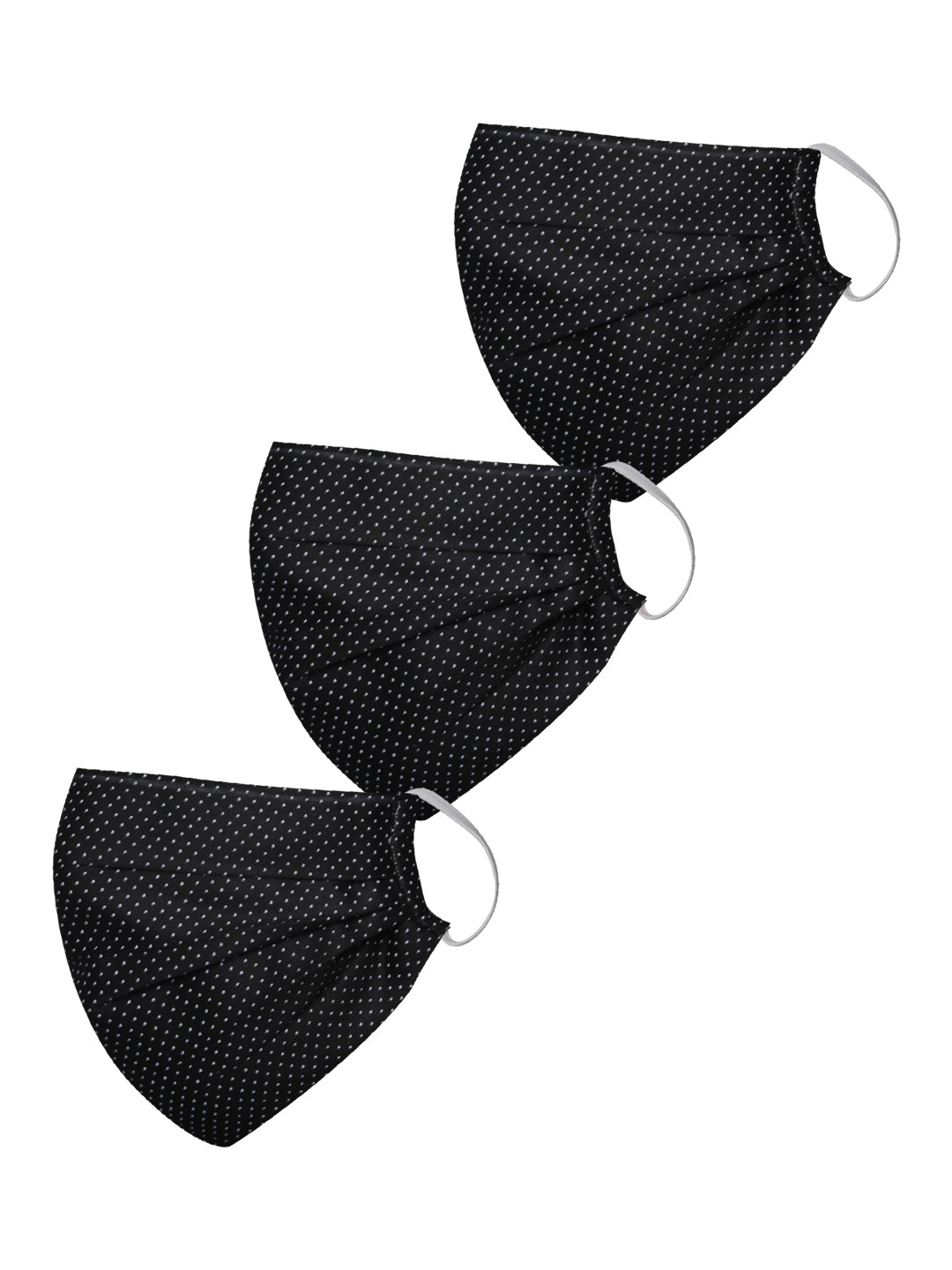 VASTRAMAY Unisex Pack Of 3 Black Reusable 2-Ply Printed Protective Outdoor Masks