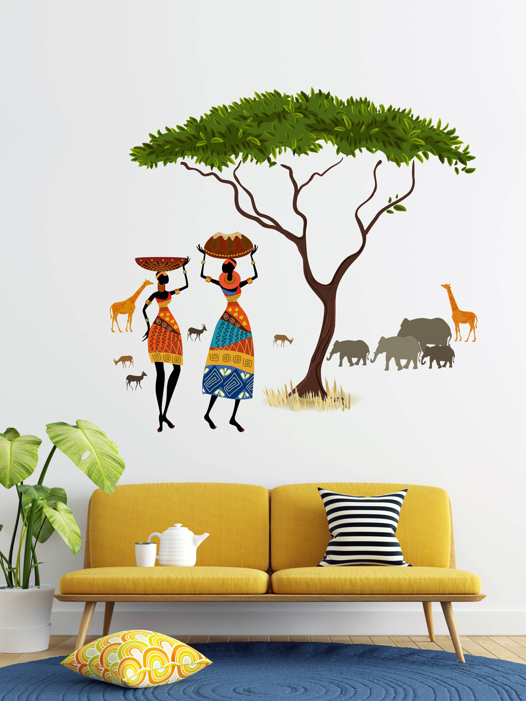 rawpockets African Jungle Story PVC Vinyl Wall Stickers