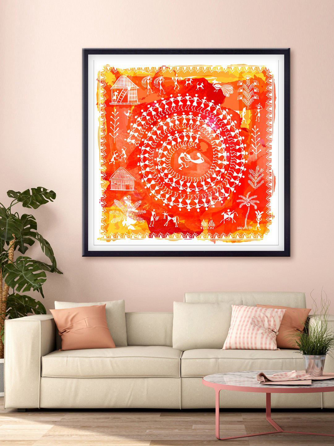 999Store Ancient Cultural Printed Canvas Square Paintings Wall Art-24 x 24In