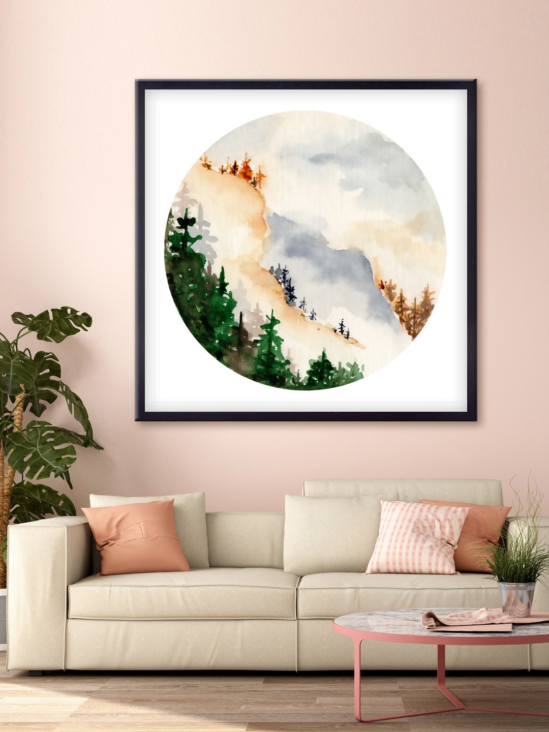 999Store Off White Canvas Wall Living Room Square Potrait Paintings Wall Art -24 x 24In