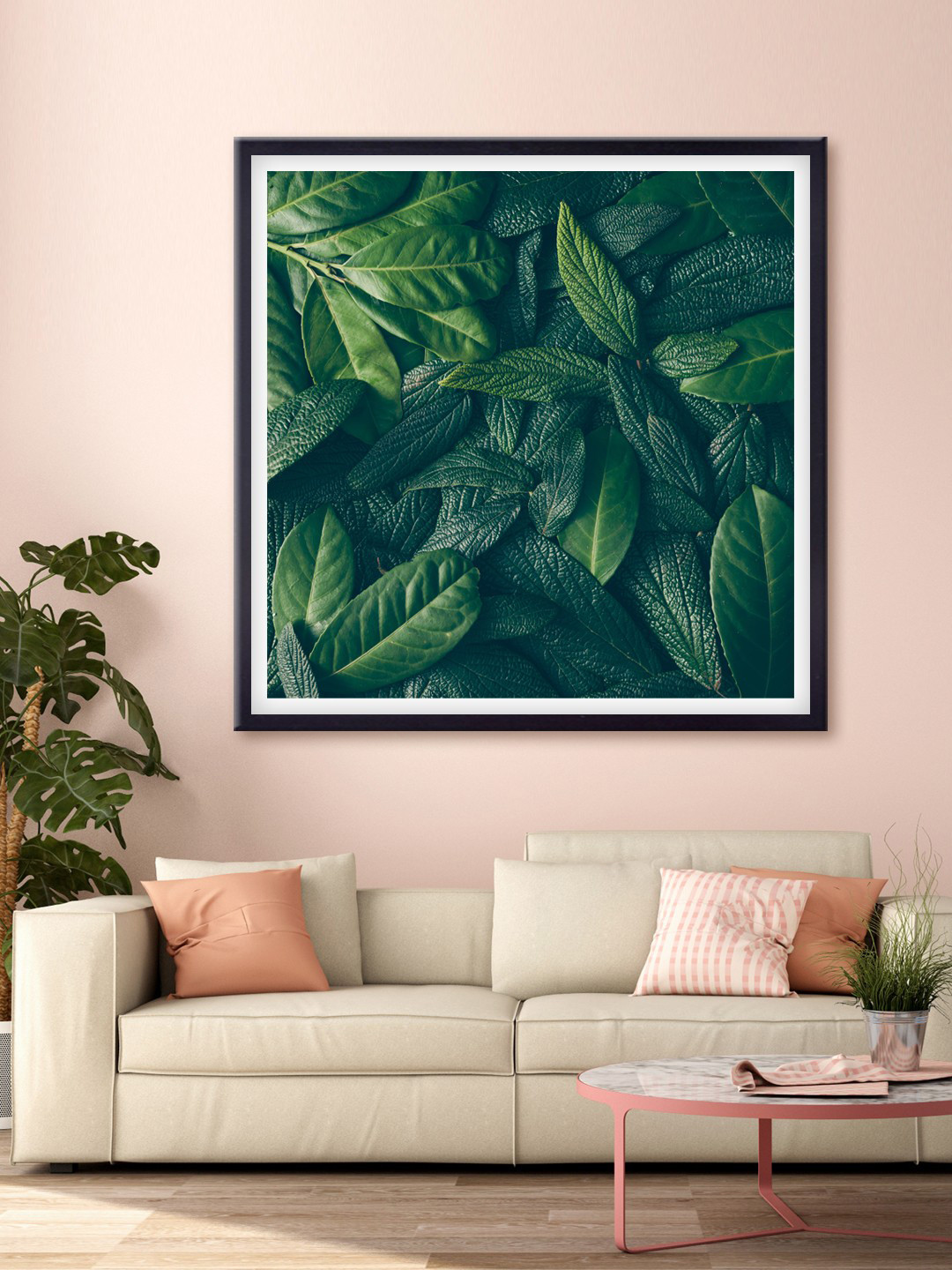 999Store Green Leaves Printed Canvas Wall Art