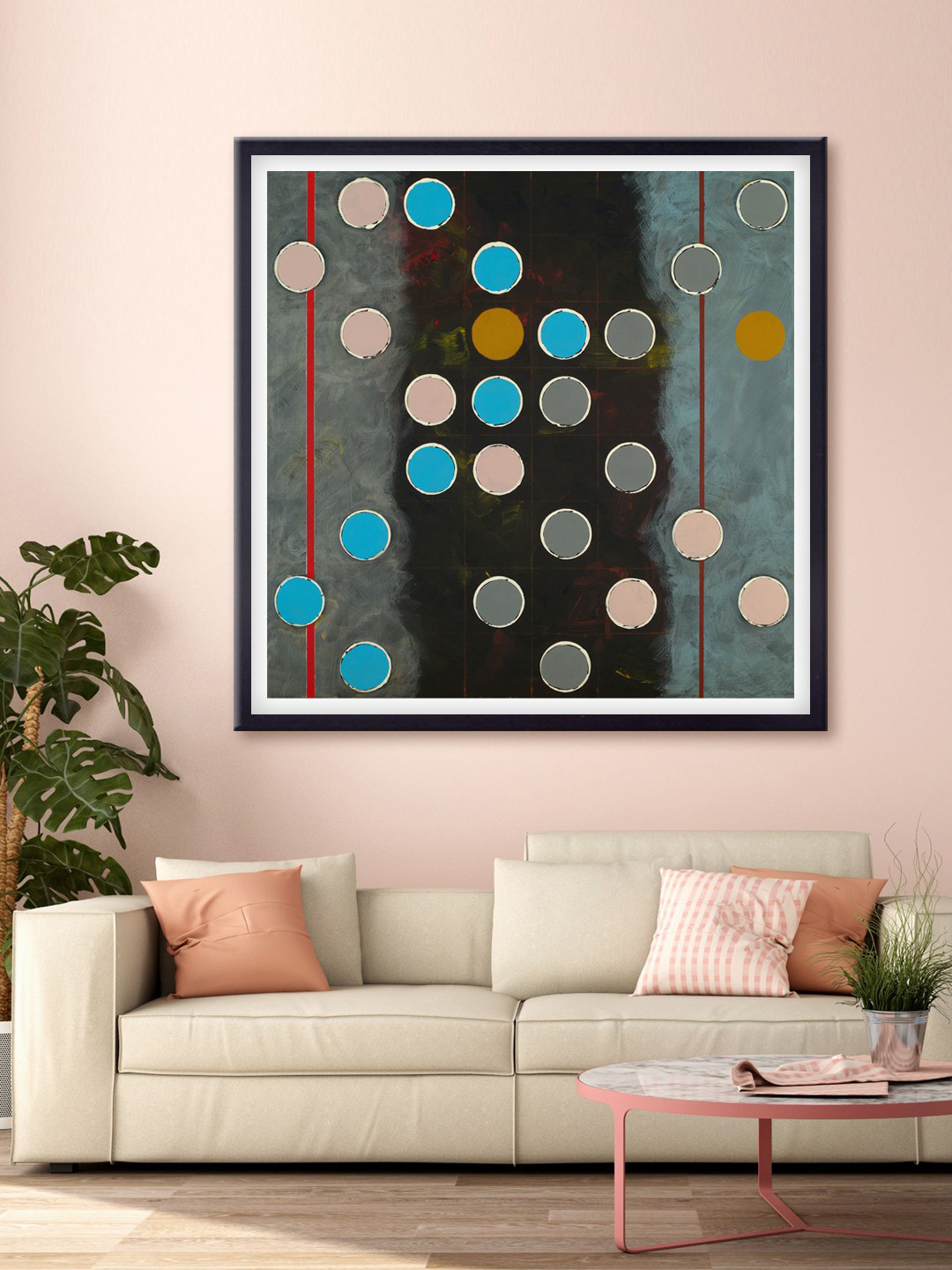 999Store Black Canvas Wall Living Room Square Potrait Paintings Wall Art -24 x 24In