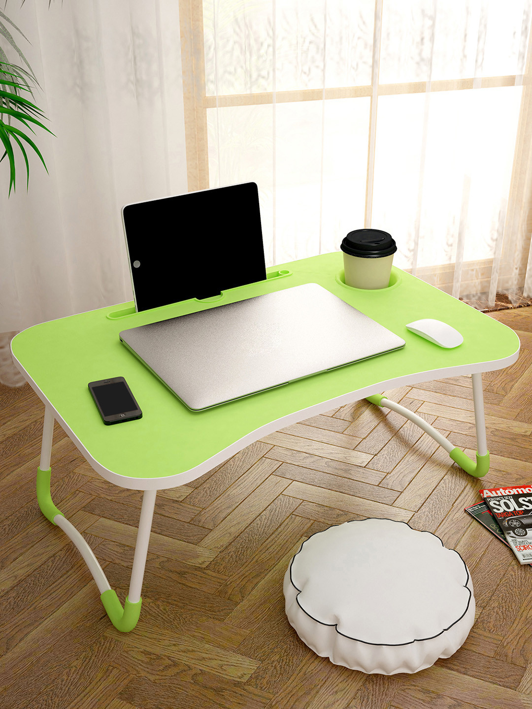 Story@home Green Wood Portable Laptop Table