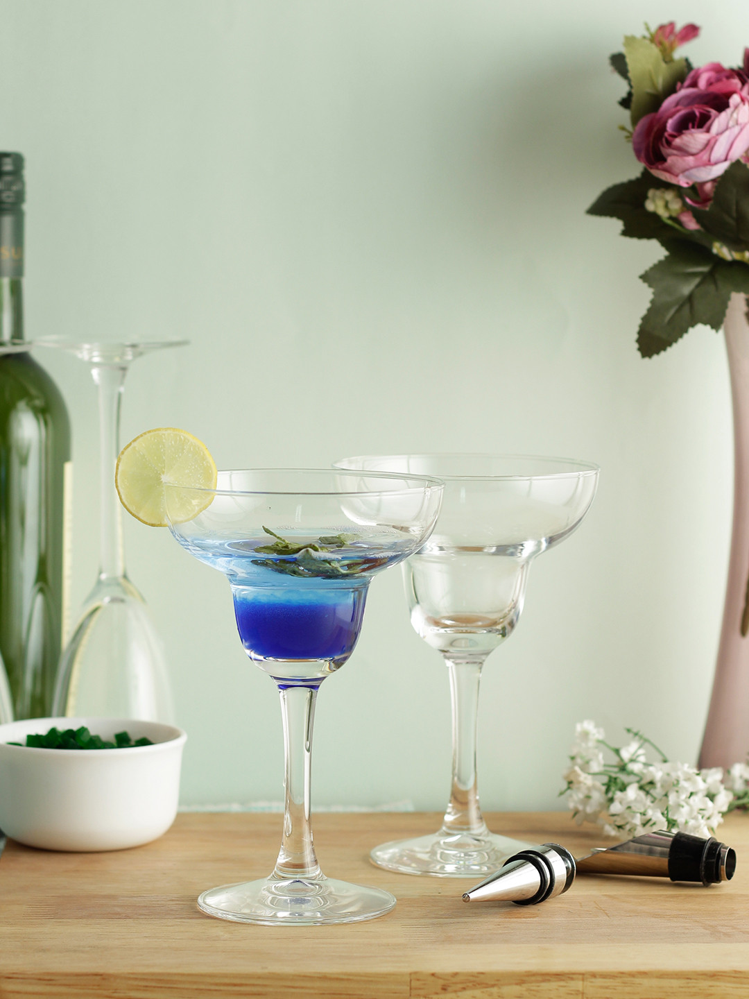 ARCOROC Set Of 6 Transparent Solid Elegance Margarita Glasses