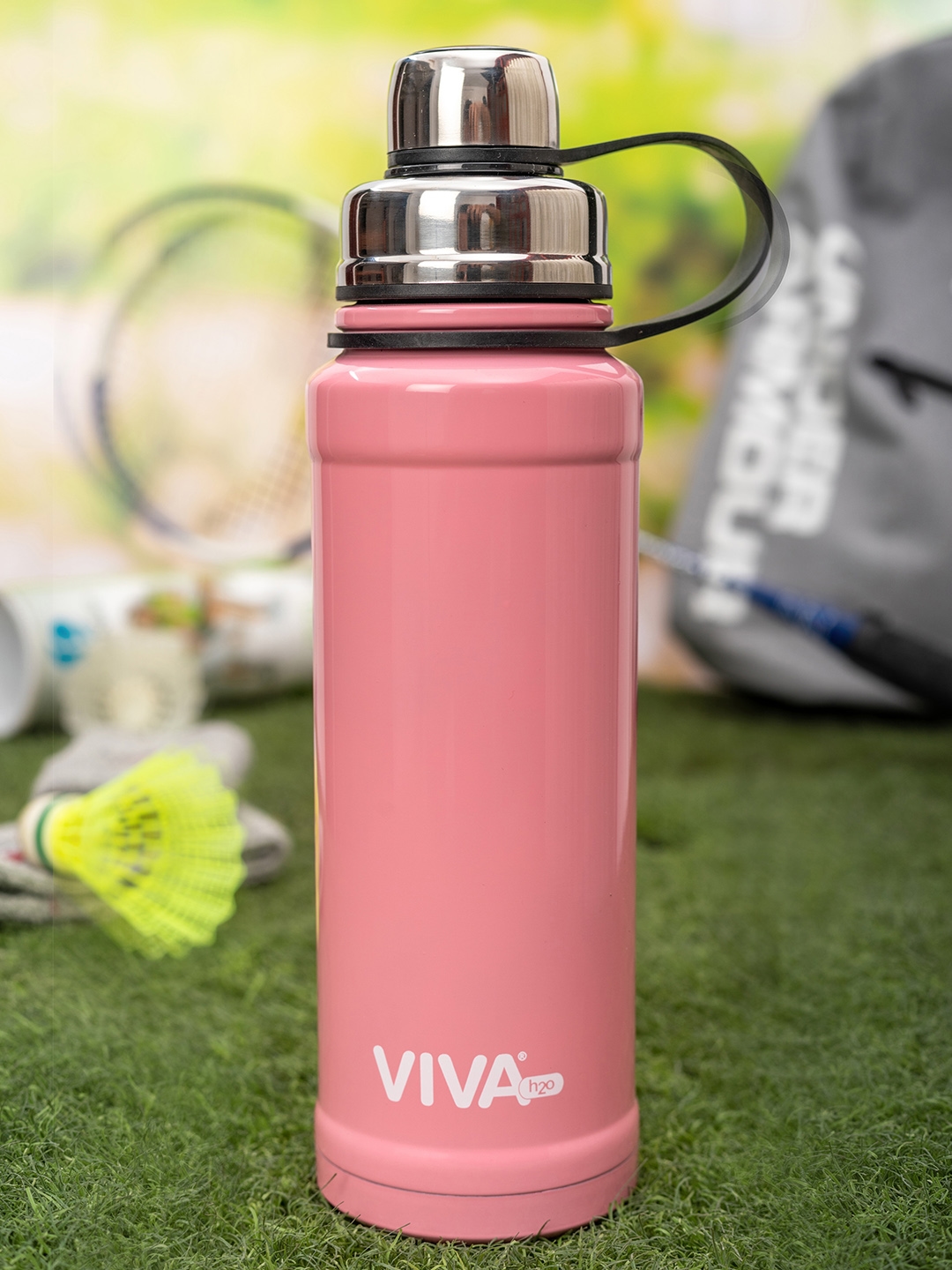 VIVA h2o Unisex Pink Solid Double Wall Stainless Steel Vaccum Insulated Water Bottle