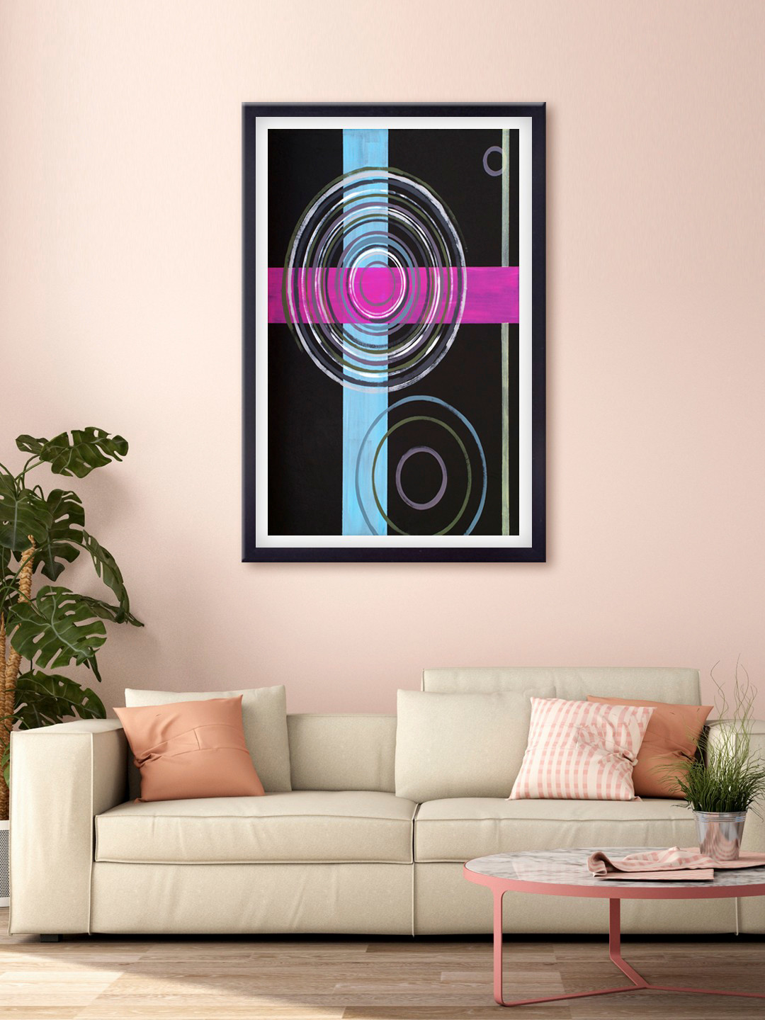 999Store Black & Blue Abstract Printed Canvas Wall Art