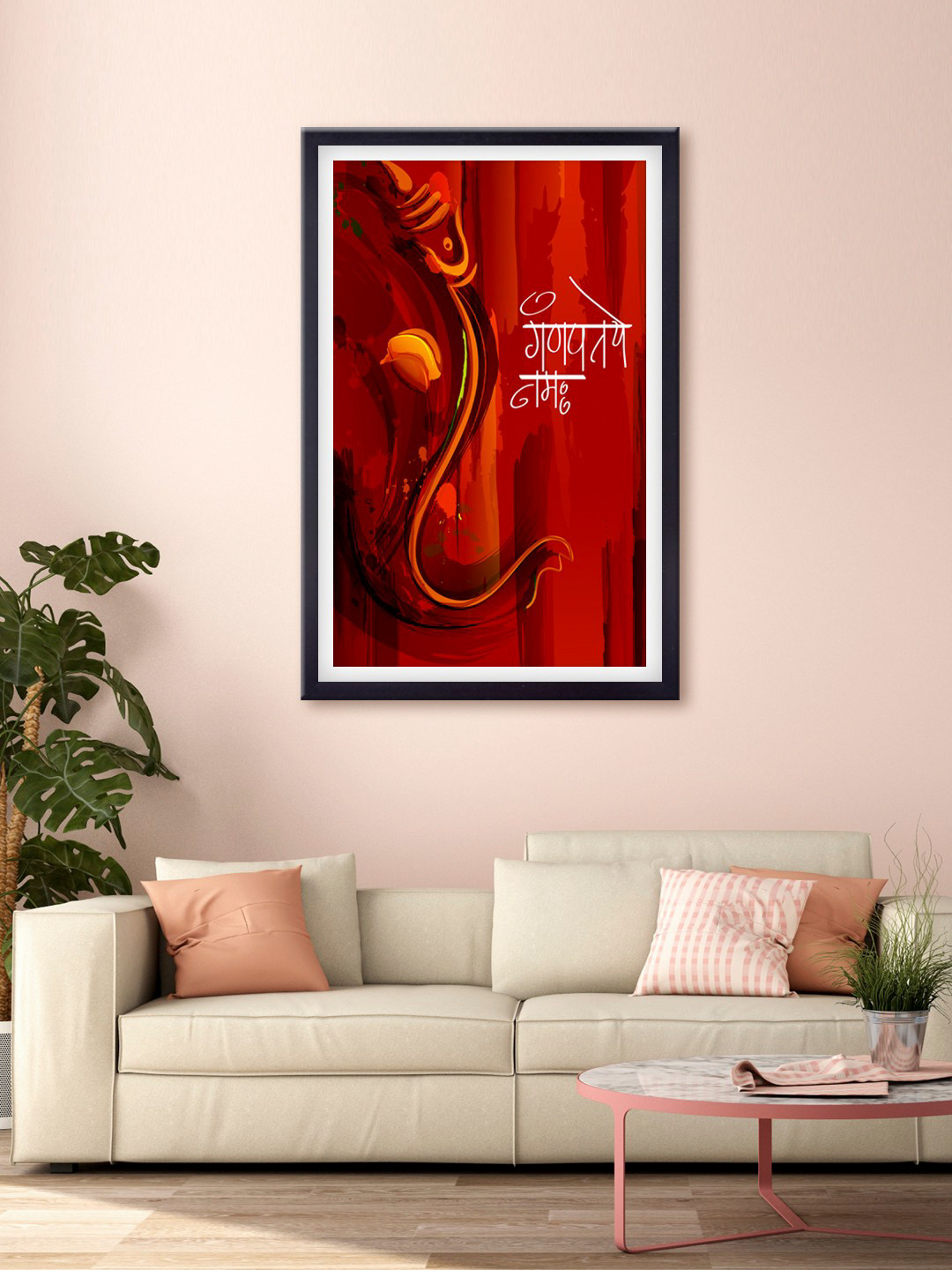 999Store Lord Ganesha Canvas Rectangle Paintings Wall Art-8.7 x 13.8In