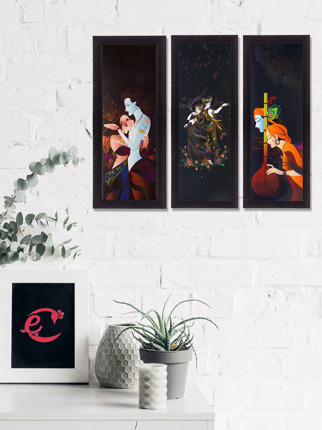 eCraftIndia Paper 3 Piece Wall Rectangle Paintings Wall Art - 16.00 x 21 x 0.39 In