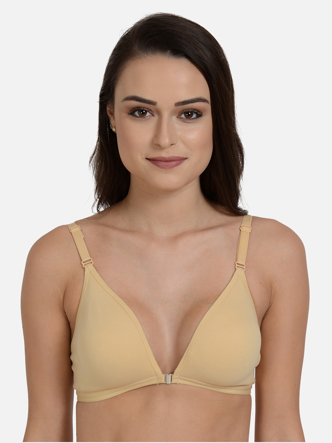 Buy Mod & Shy Beige Solid Non Wired Non Padded Plunge Bra