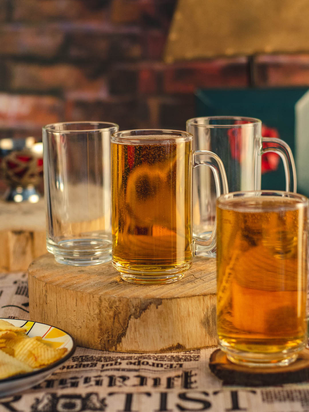 GOODHOMES Transparent Set of 6 Glass Mugs