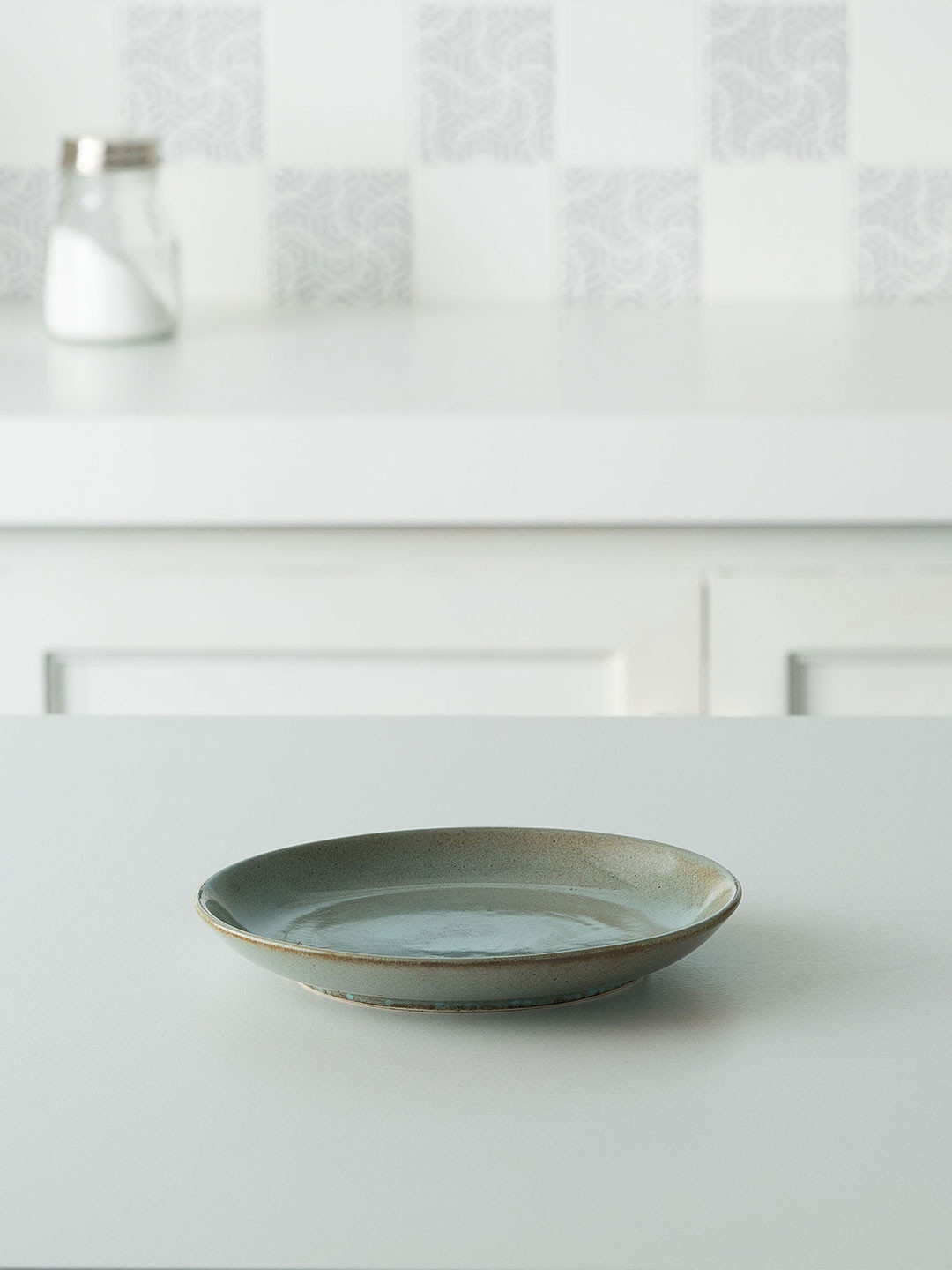 ellementry Sea Green Solid Aqua Rustic Ceramic Dessert Plate