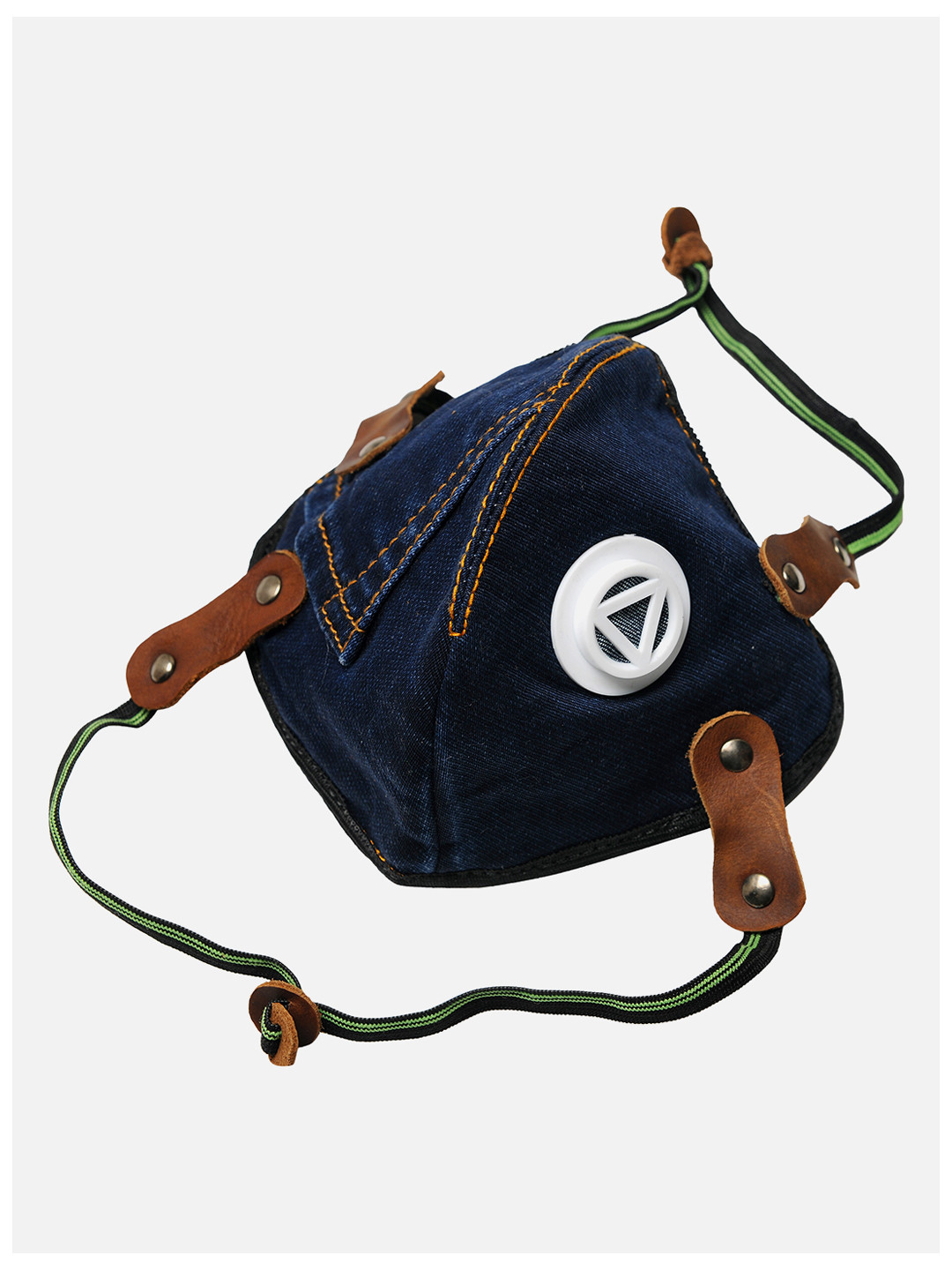 TINY HUG Kids Navy Blue And Brown 2 Ply Respiratory Face Mask