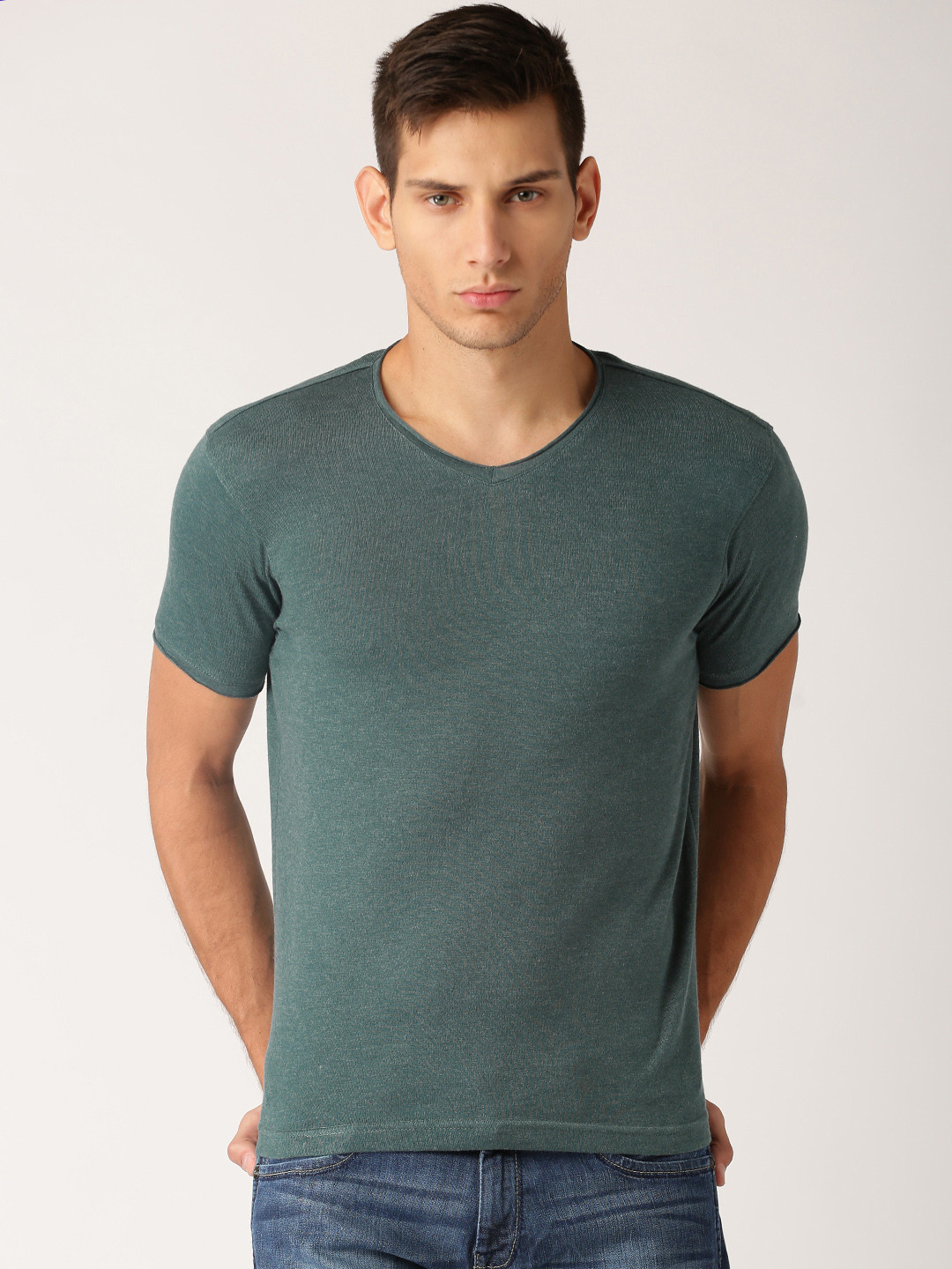 ETHER Teal Green Melange T-shirt