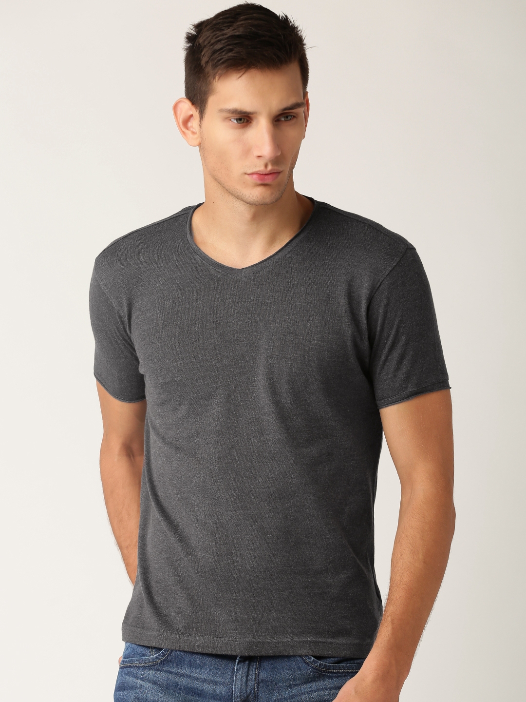 Buy ETHER Charcoal Grey T Shirt - Tshirts for Men 1189881 | Myntra
