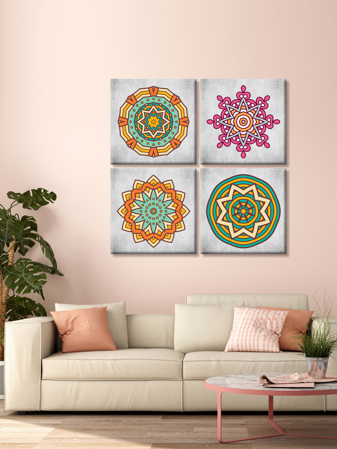 999Store Canvas 4 Pcs Wall Square Paintings Wall Art - 18x18In