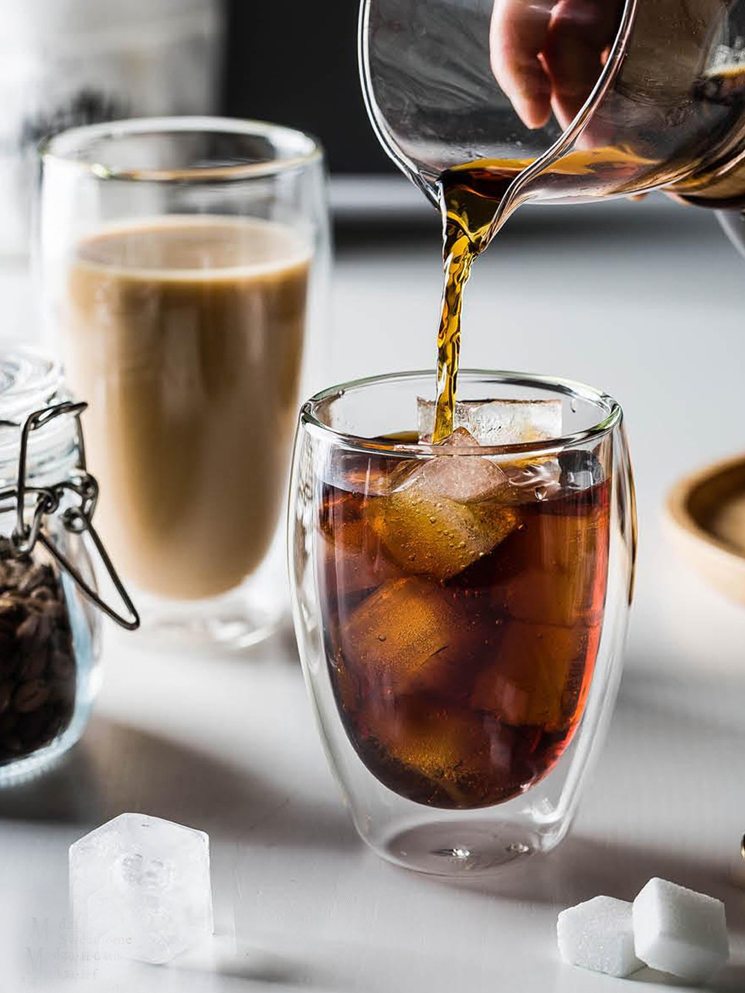 INCRIZMA Set of 2 Transparent Double-Wall Thermo Long Glasses