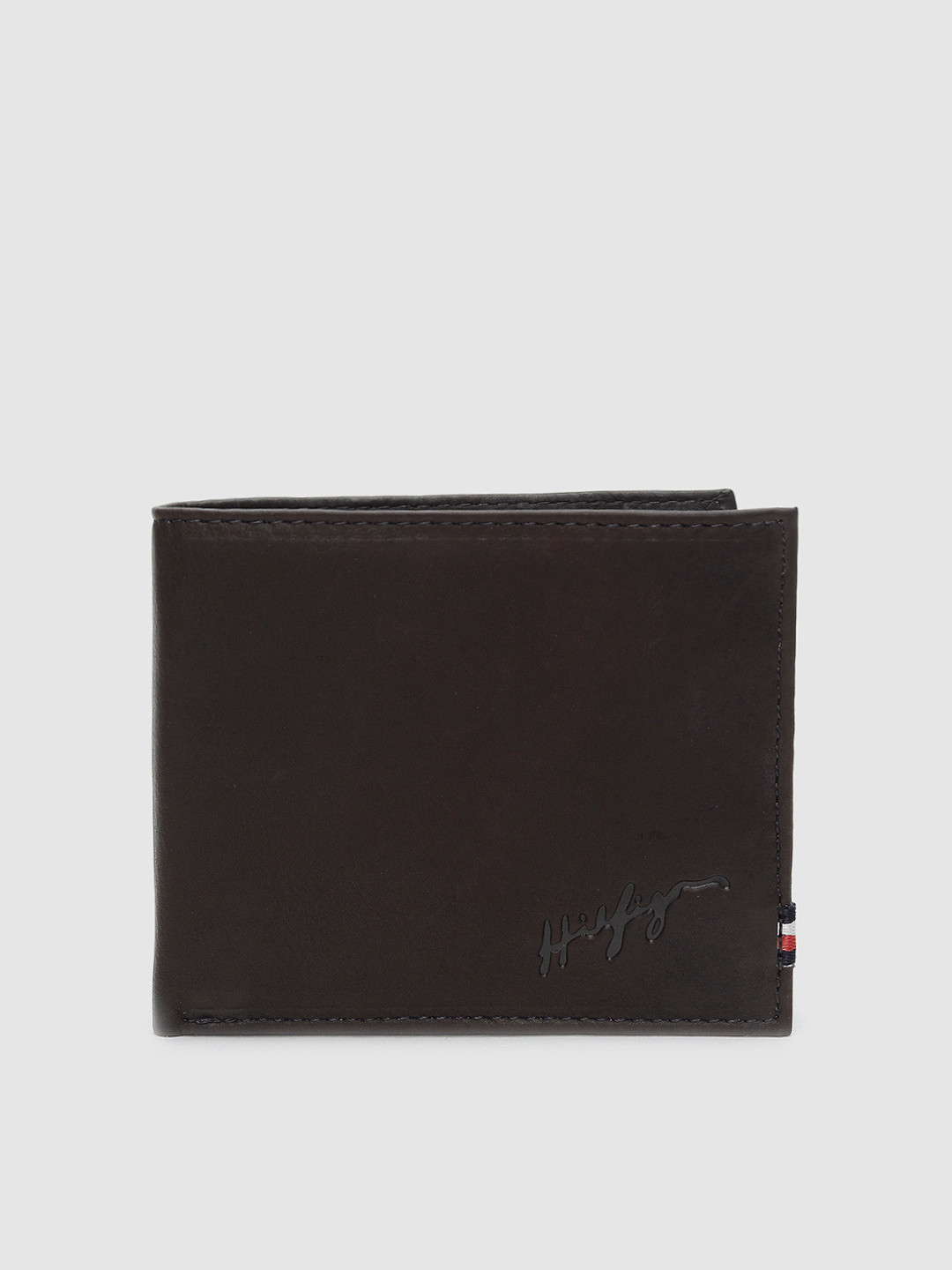 Tommy Hilfiger Men Brown Solid Two Fold Leather Wallet