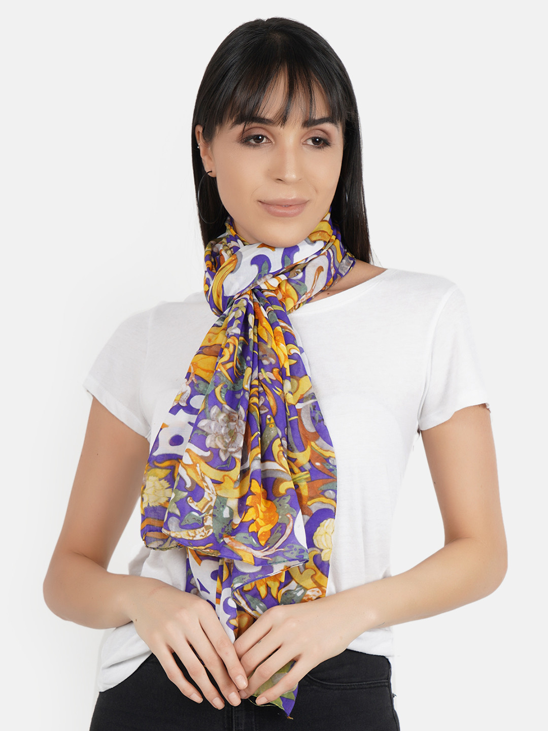 Aditi Wasan Women Blue & White Printed Stole