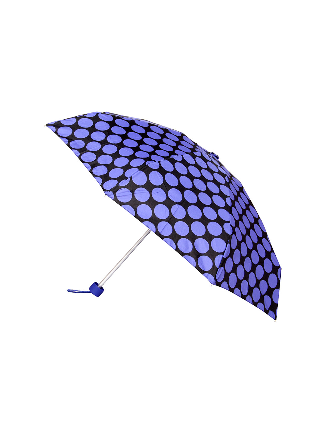 FabSeasons Unisex Blue & Black Circle Printed 5-Fold Small Compact Manual Umbrella