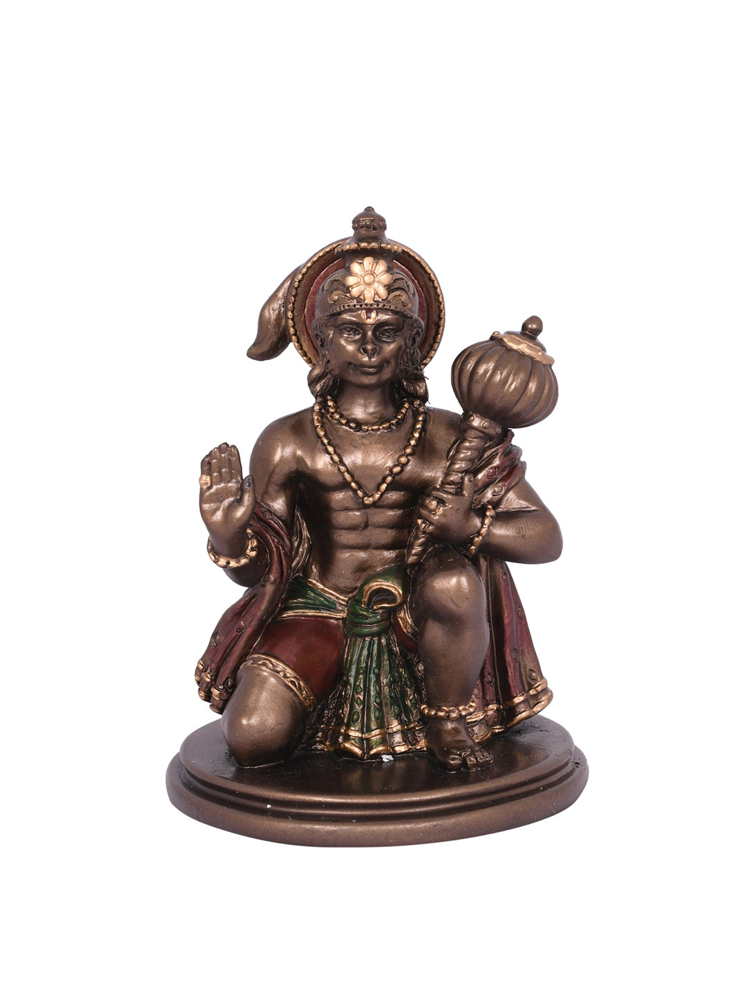 CraftVatika Hanuman Bronze Metal Metallic Prayer Room Tiny Showpiece - 3 Inches