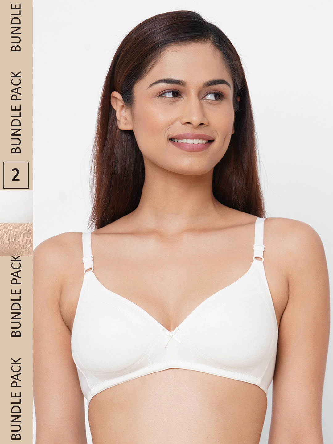 Inner Sense Pack Of 2 Solid Non-Wired Non Padded Anti-Microbial T-shirt Bras ISB099
