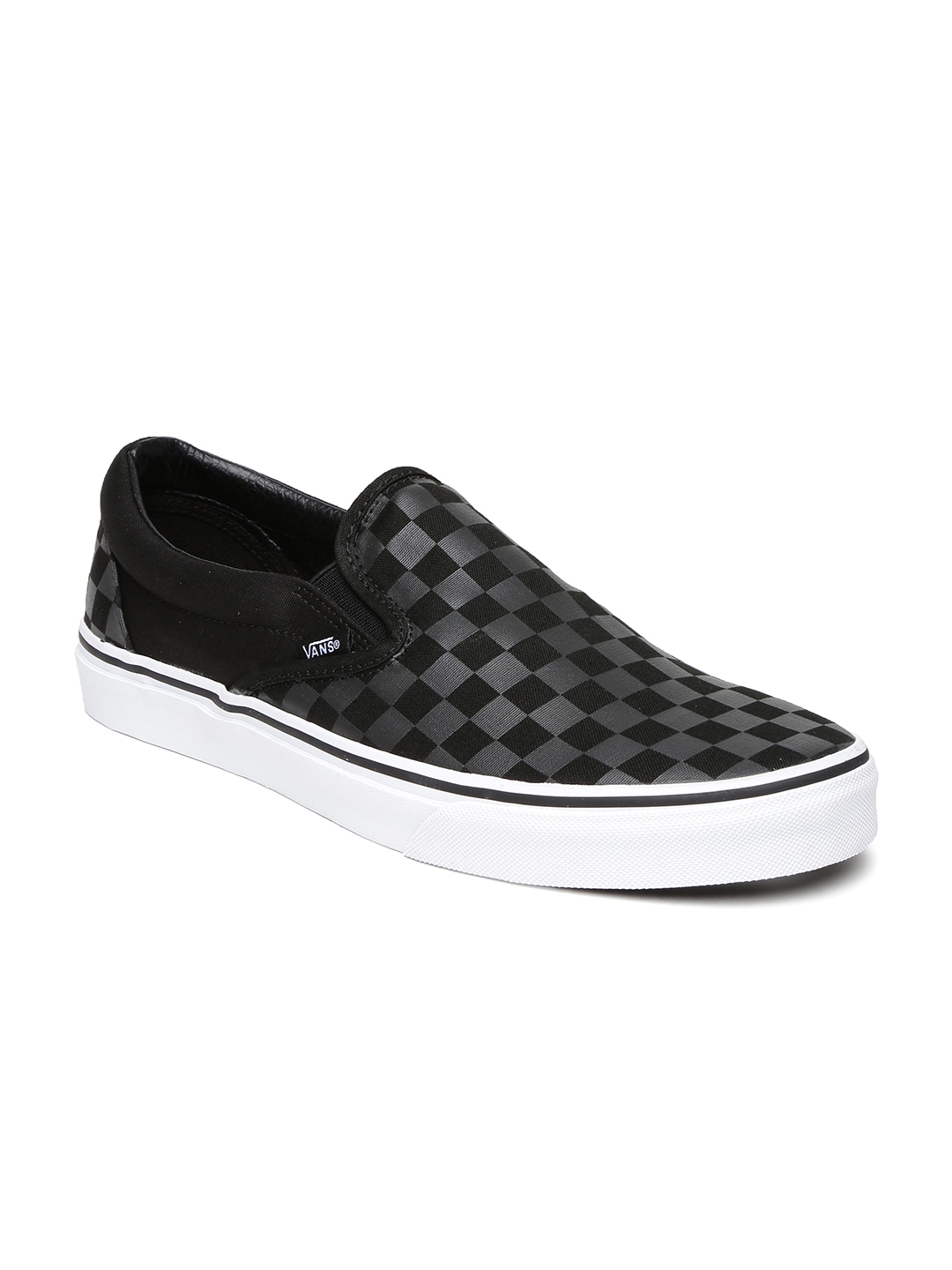 Buy Vans Men Black & Grey Checked Classic Loafers - Casual Shoes for Unisex  1192529 | Myntra