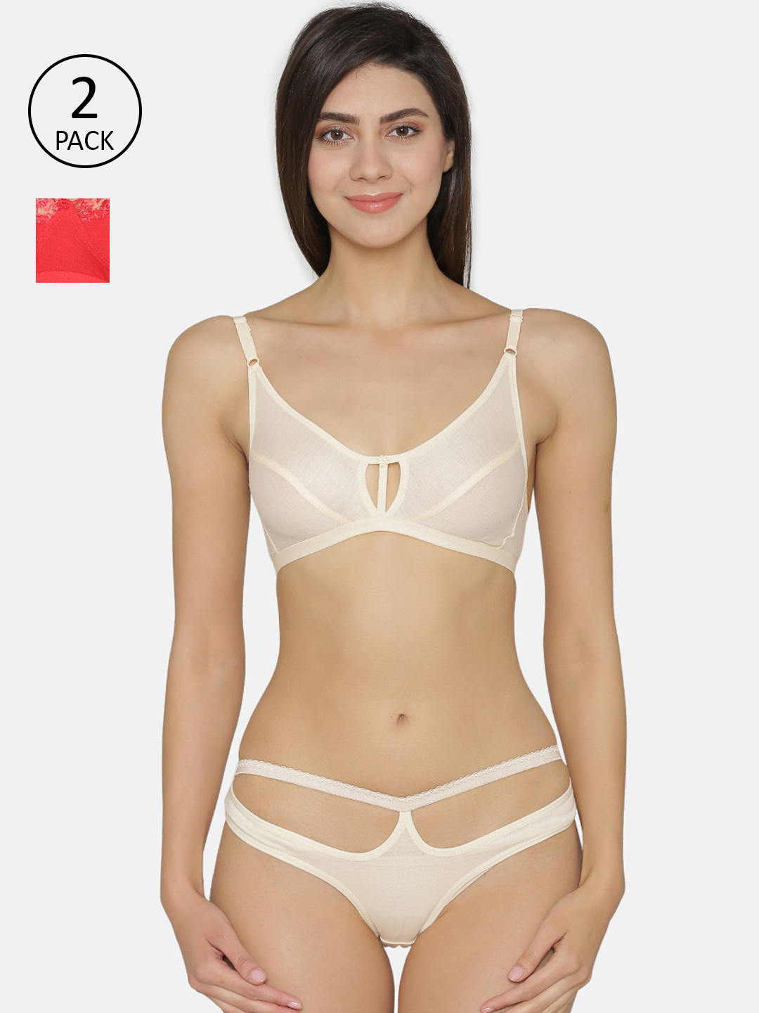 ABELINO  Pack Of 2 Solid Lingerie Set 7745092-1-9316047-1