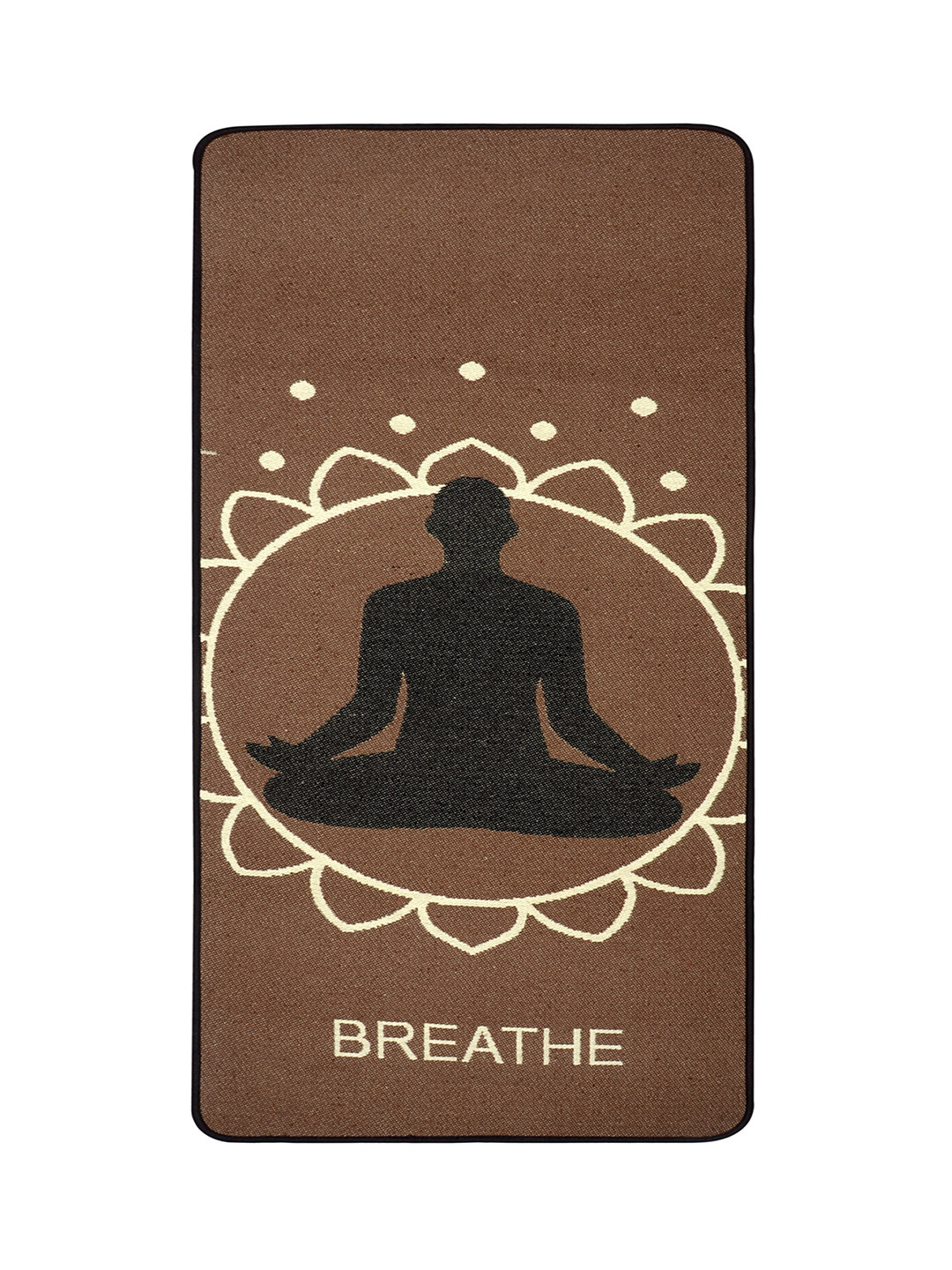 Saral Home Unisex Brown Printed Cotton Handloom Anti Skid Yoga Mat 70x170 Cms