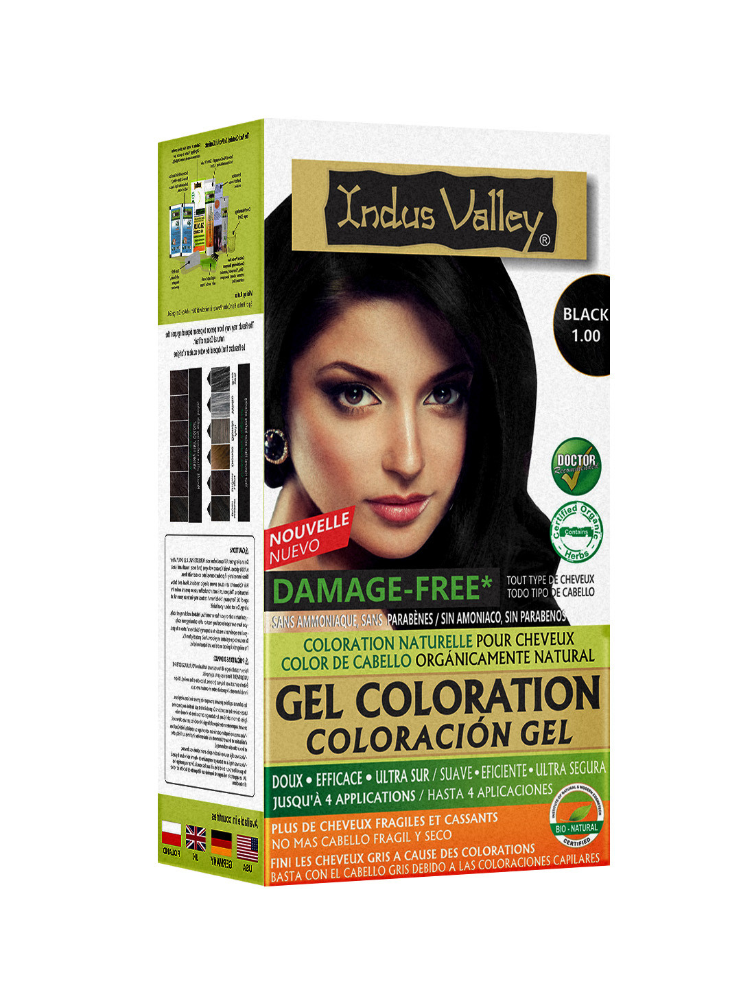 Indus Valley Organically Natural Gel Black 1.00  Hair Color 220 g